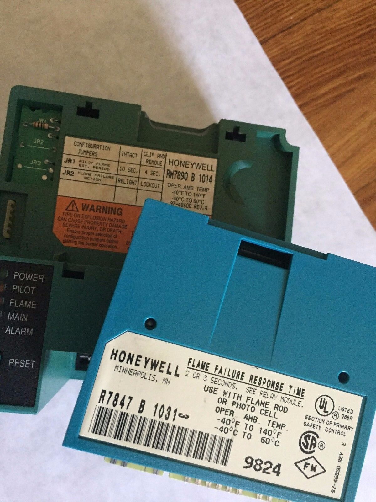Honeywell Rm7890 B 1014,Honeywell Dynamic Self-Check Amplifier R7847c1005,Ao