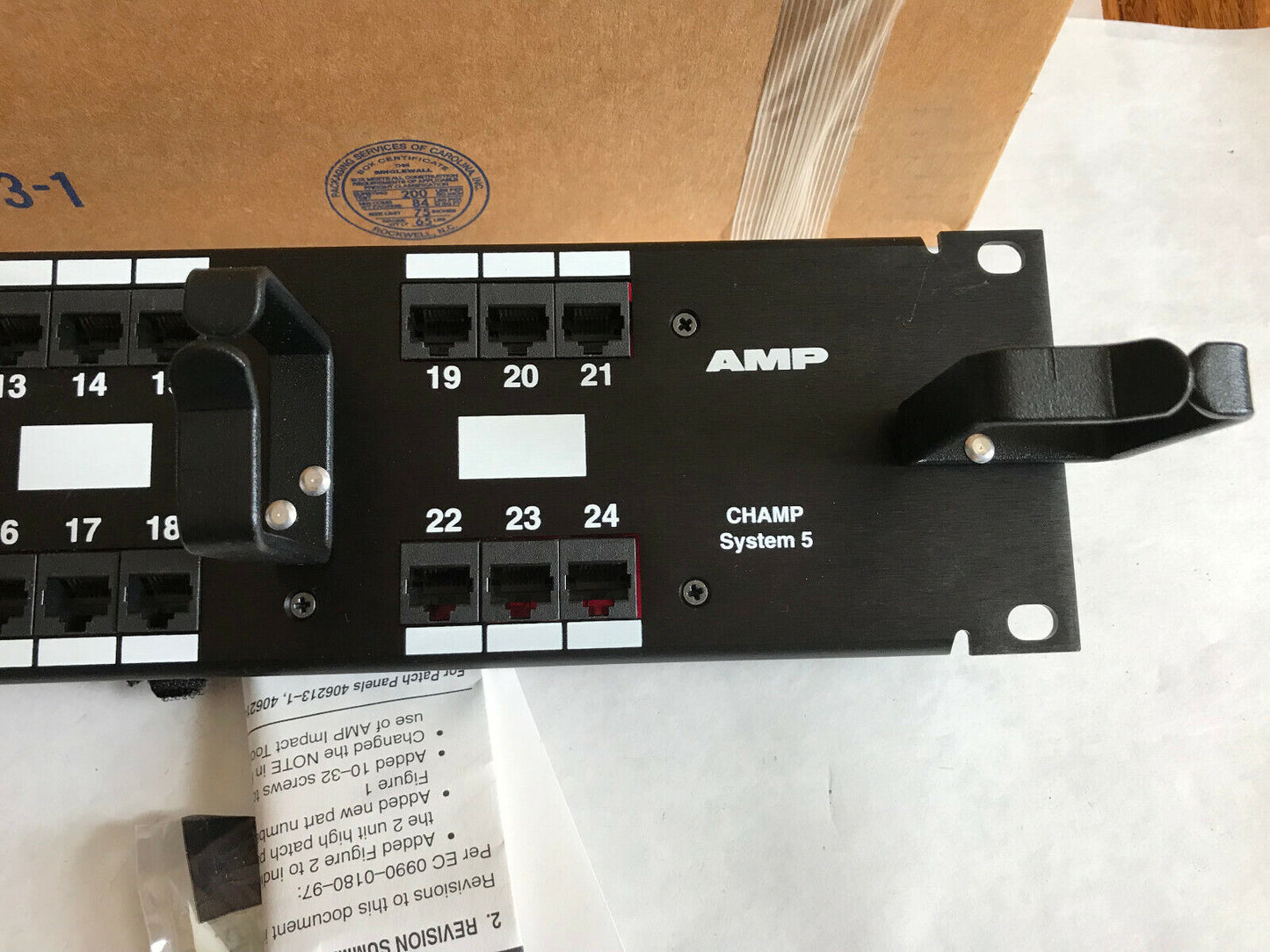 Amp 569537-1,569535-1,569536-1 System Patch Panel,Champ System 5 Amp T568b,Sm