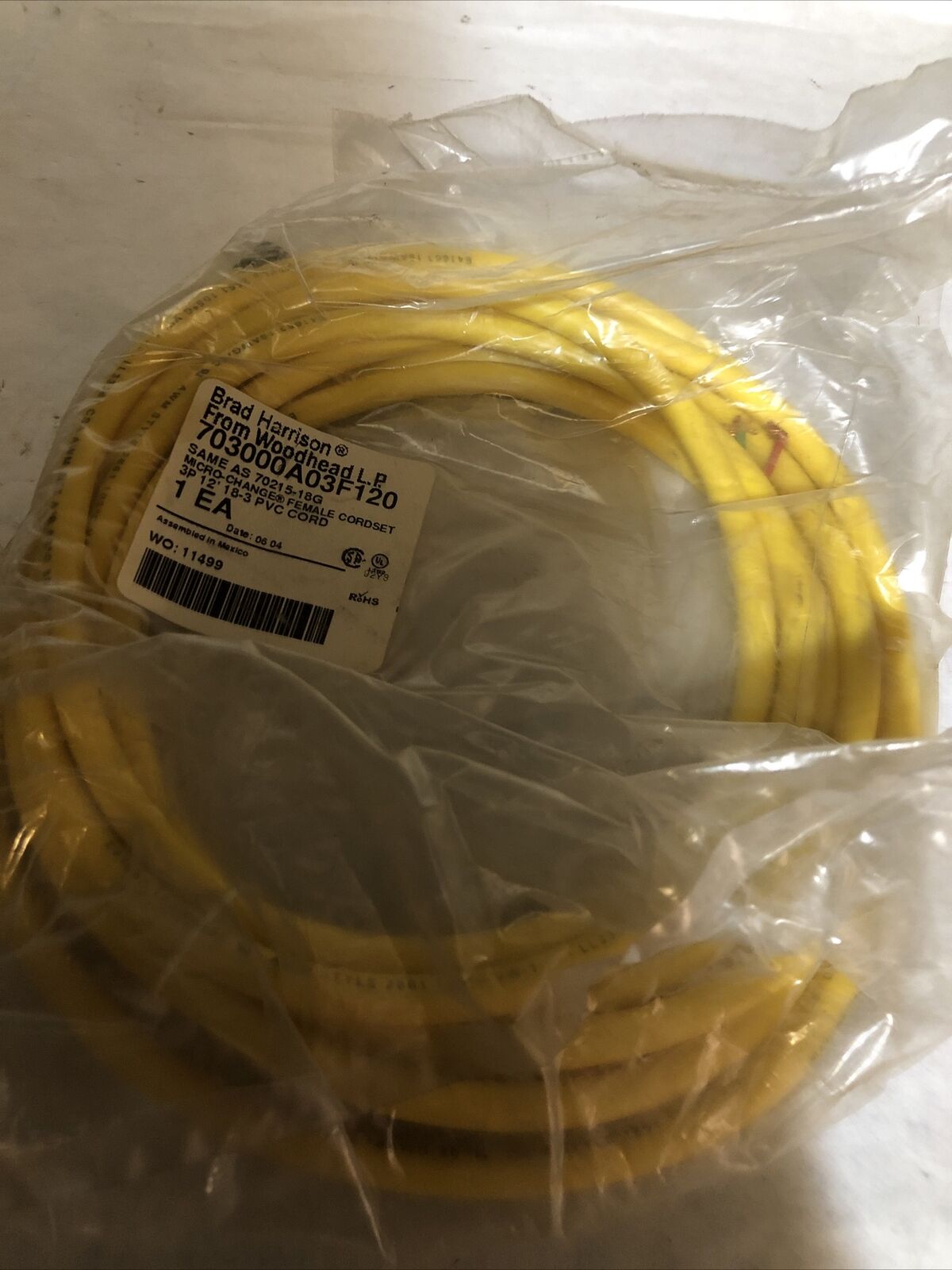 Brad Harrison 703000A03f120 Woodhead Micro-Change Same As 70215-18G,Ag,By