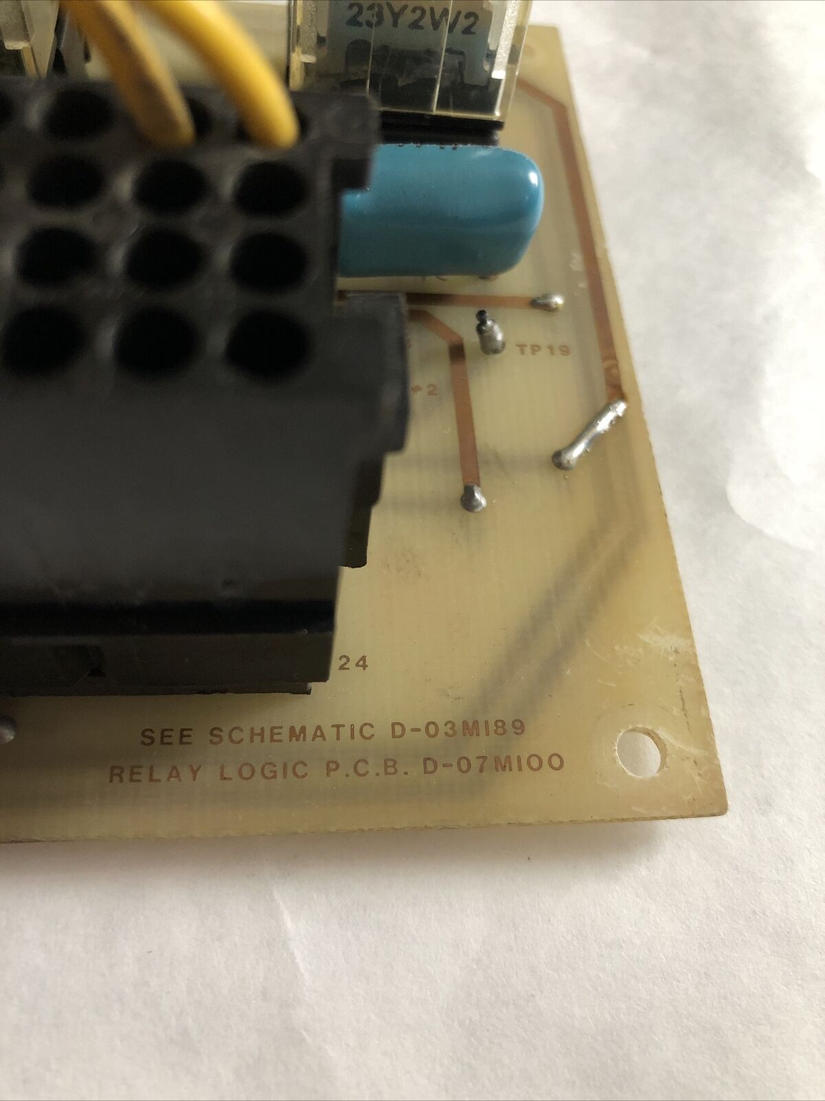 See Schematic D-03M189 Relay Logic P.C.B. D-07Mioo,D-07M100,Omron My4-Us,Fj
