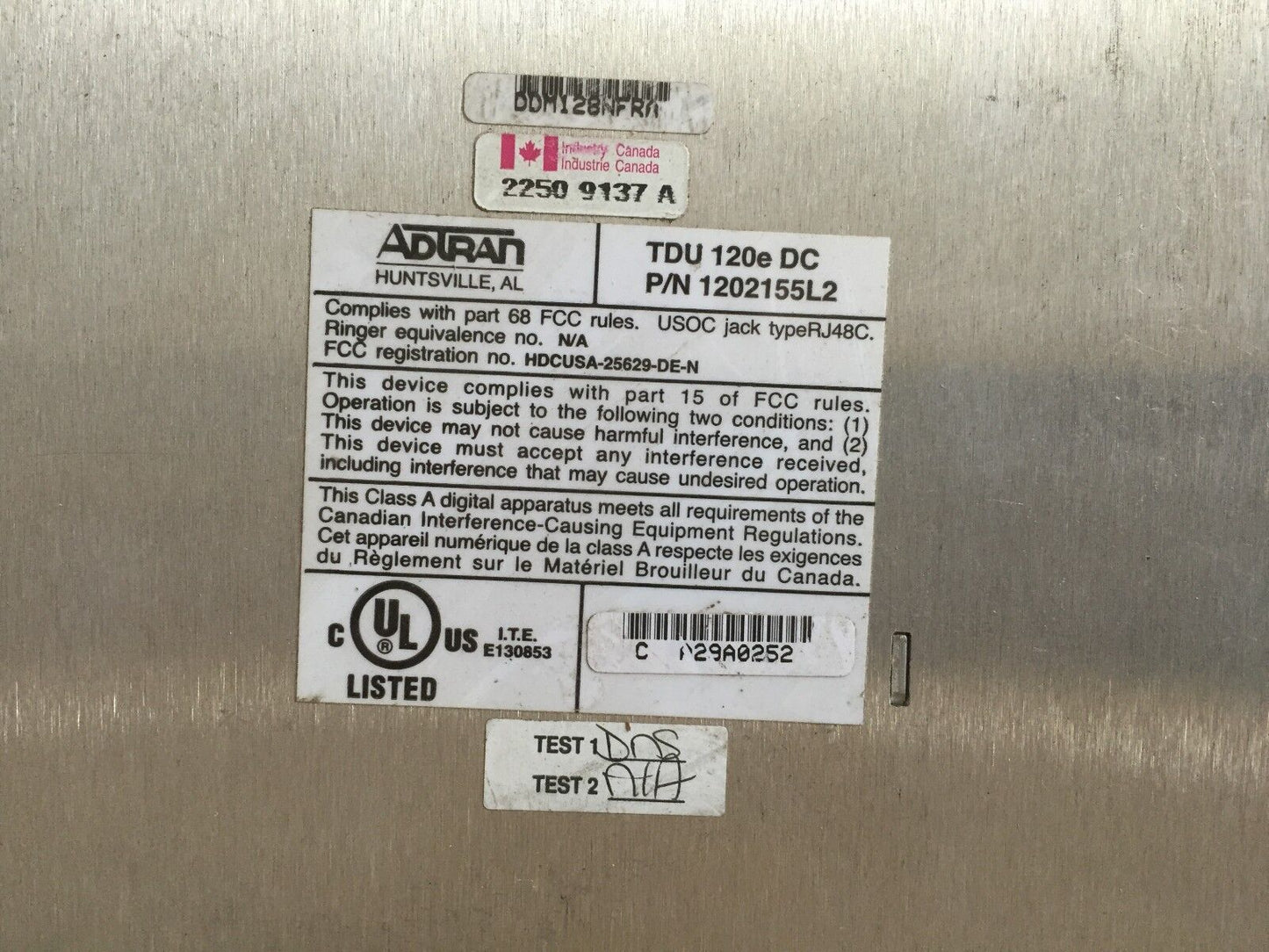 Adtran Tdu 120Edc,Telect  1202155L2, Module Tdu 120E Dc,Fb