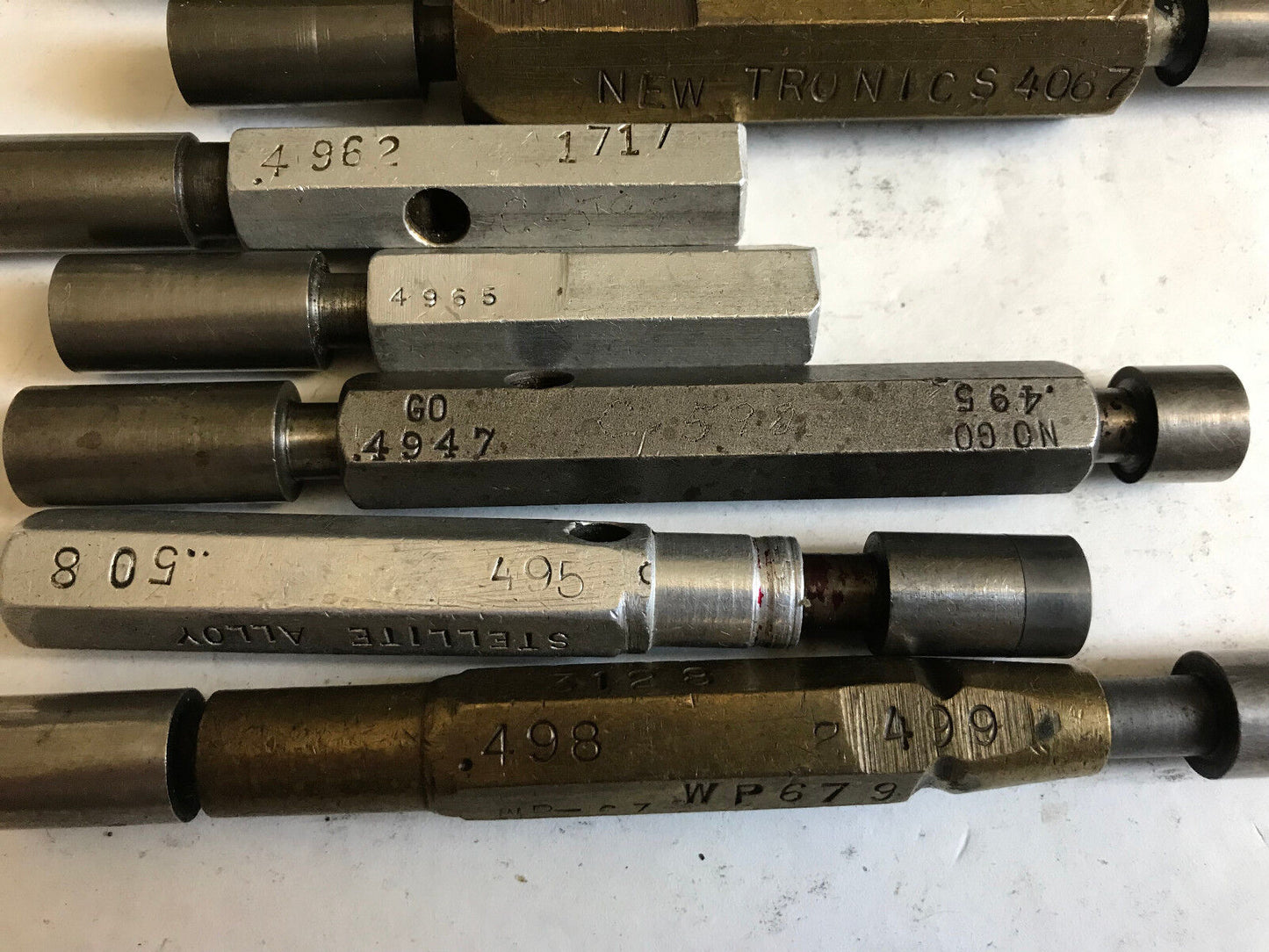 Lot The Pipe Machinery Go No Go Plug Gage,.495,.498,.499,.4975,.3955,.500,Et