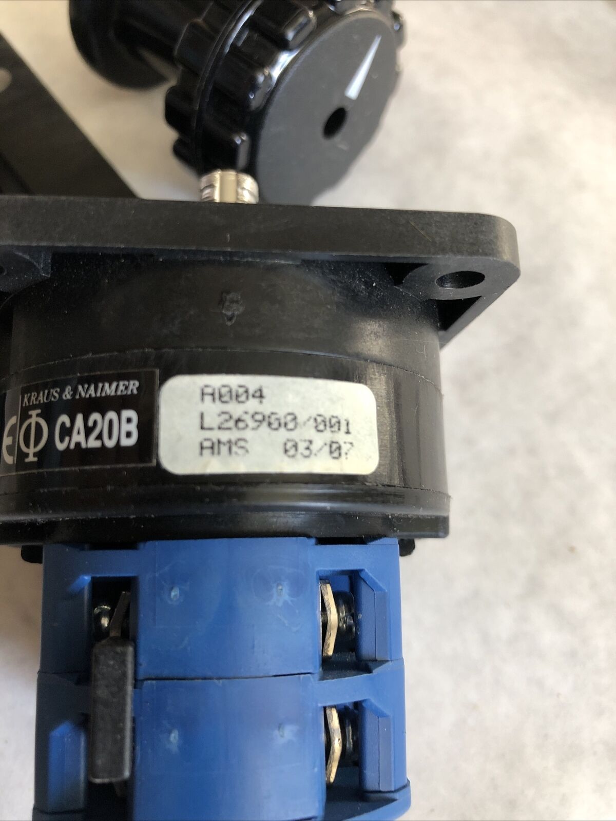 New Kraus & Naimer Ca20b-A004-621 Kn1 Rotary Switch Ca20b,A004, L26900/001,Bk,Eb