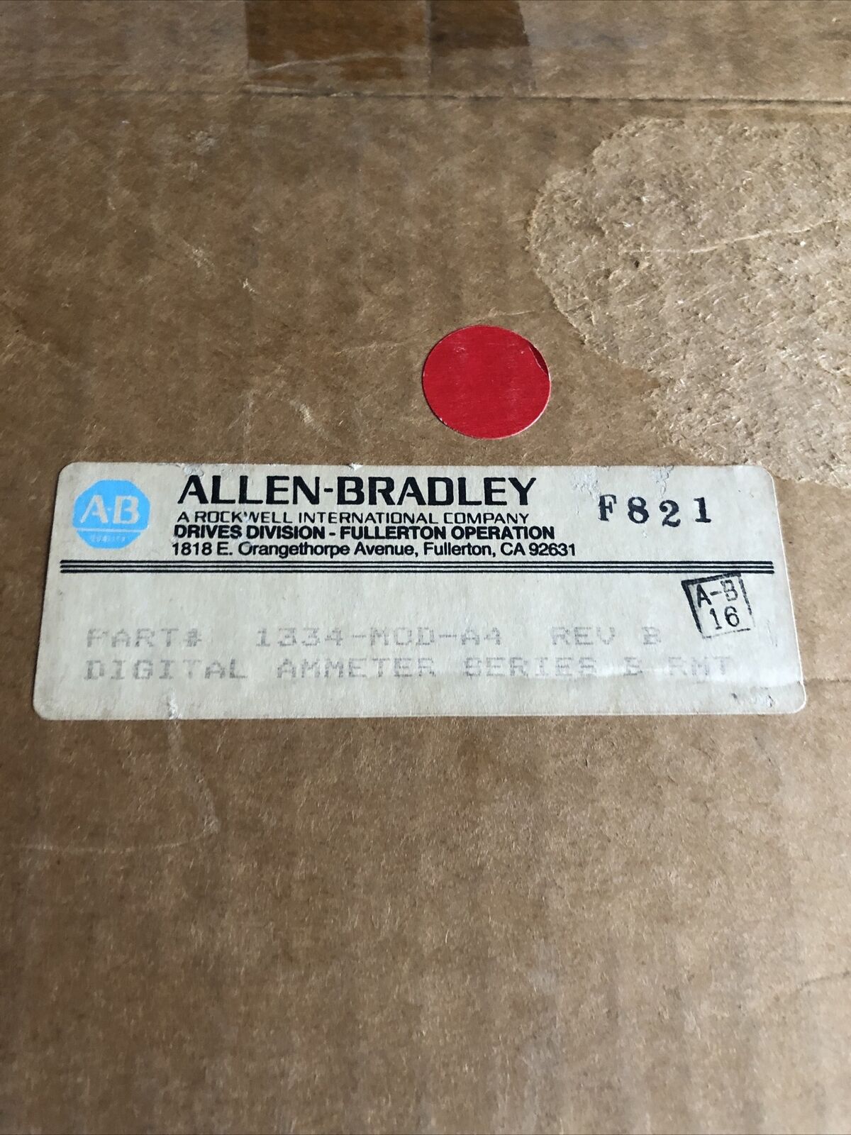 Allen Bradley 1334-Mod-A4,50478,50477 Amp Sensing,Display Ammeter 1334Moda4,Fb