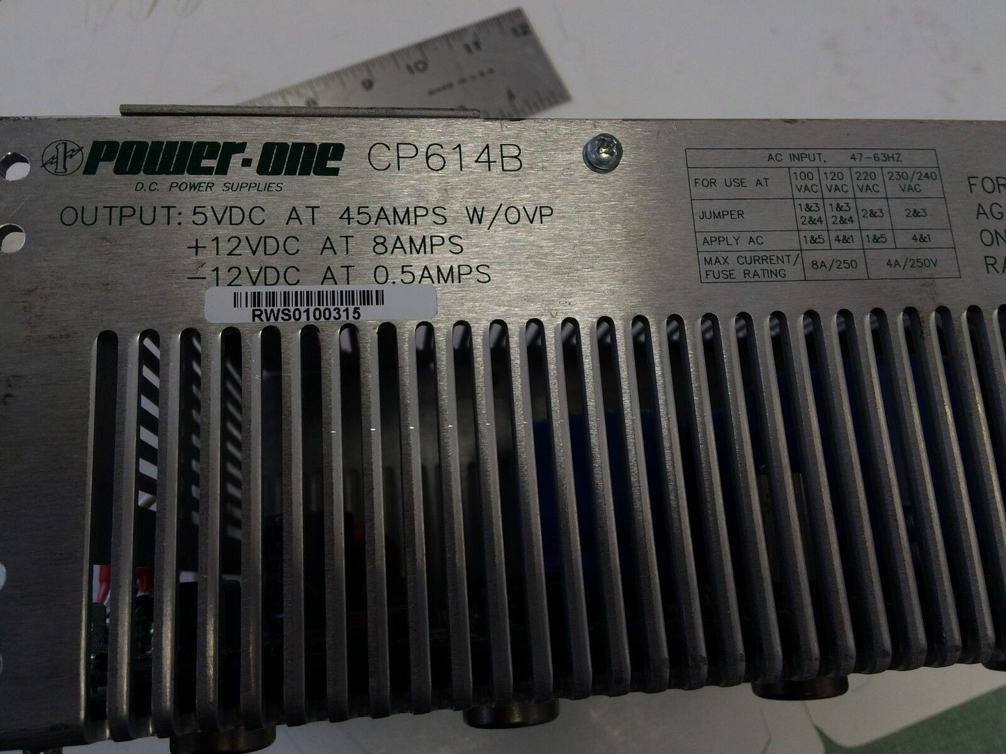Power-One Cp614b Dc Power Supply, 5 Vdc/12 Vdc,Ck