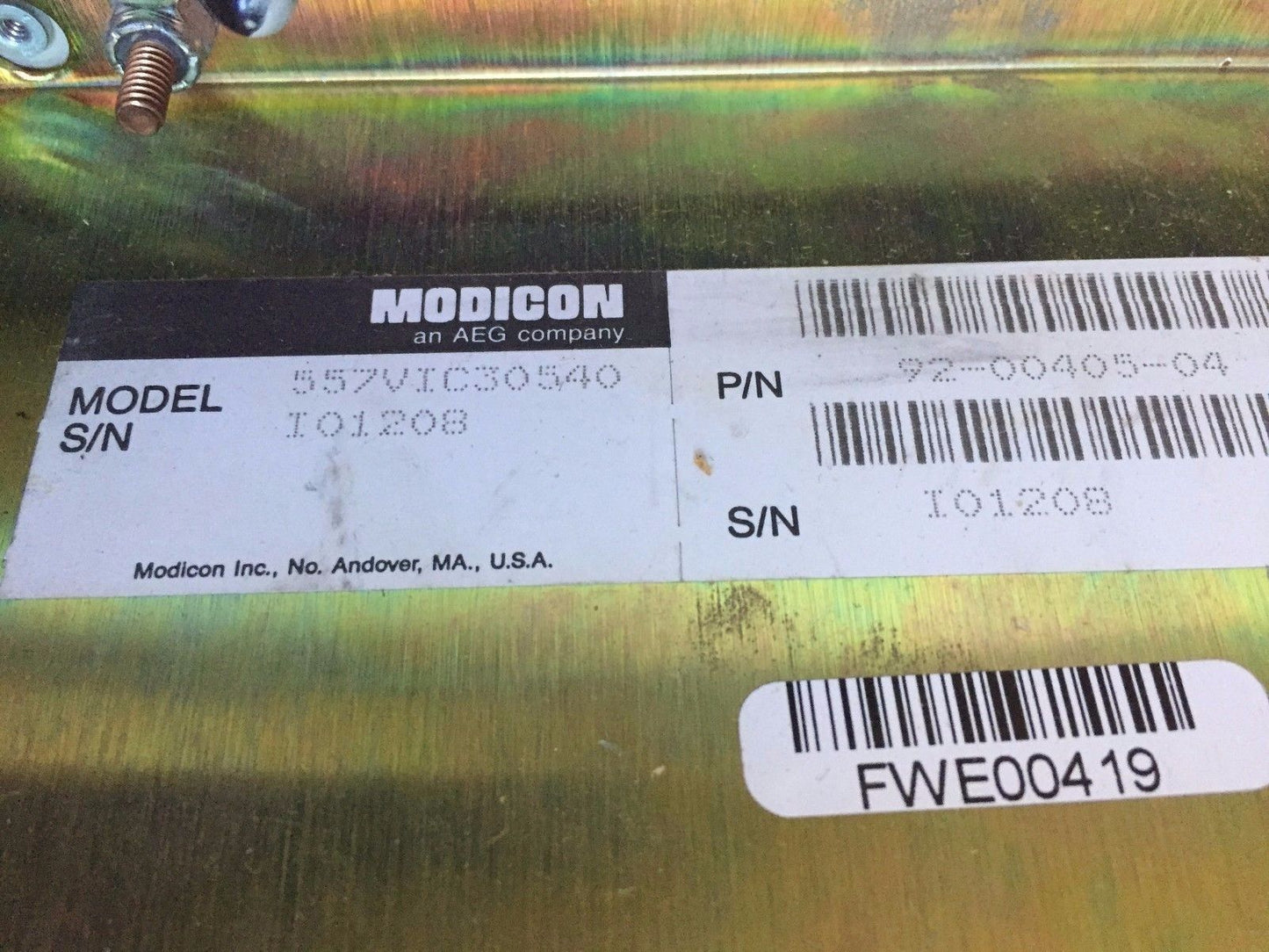 Modicon 92-00405-04,557Vic30540 3.5" Disc Drive 3L77 Fwe00419 31-27-1576-W,Co,Az