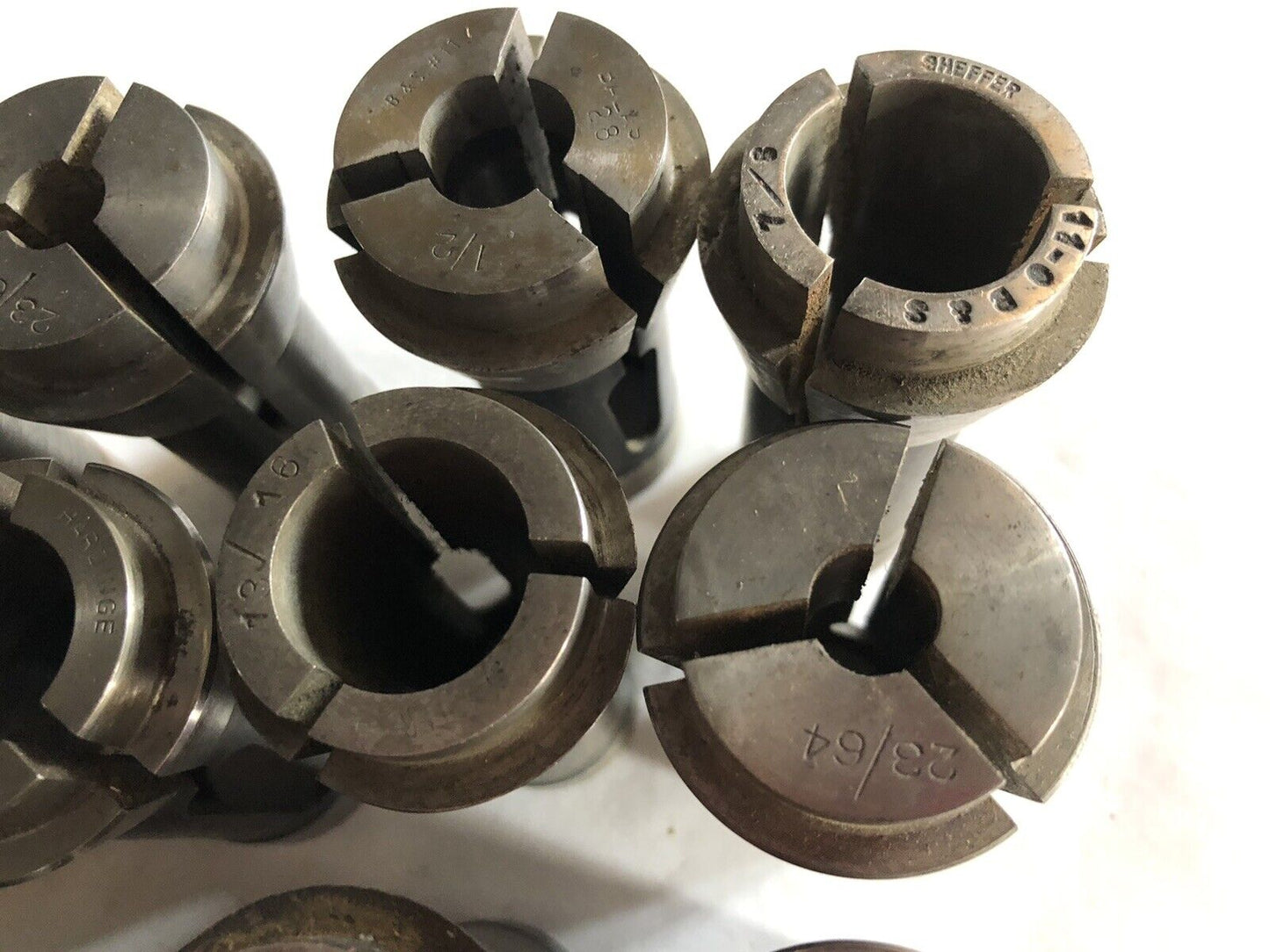 Lot 19 Mixed Brown & Sharpe,Hardinge #11 Collets, 1/16" To 1" 1/8,1,1/3,23/64,Bp