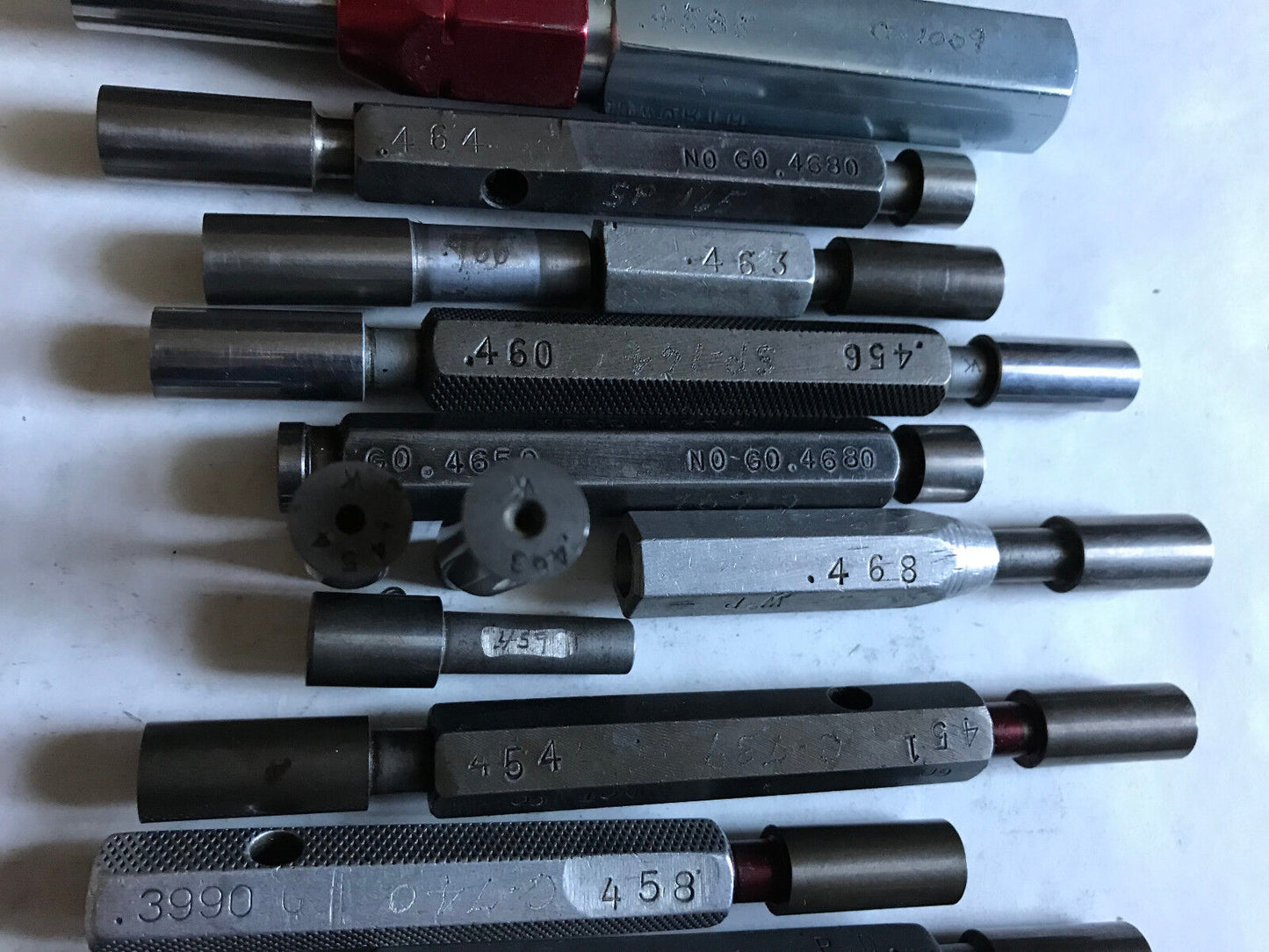 Lot The Pipe Machinery Go No Go Plug Gage .458,.460,.456,.464,.468,.448,.468,Sa