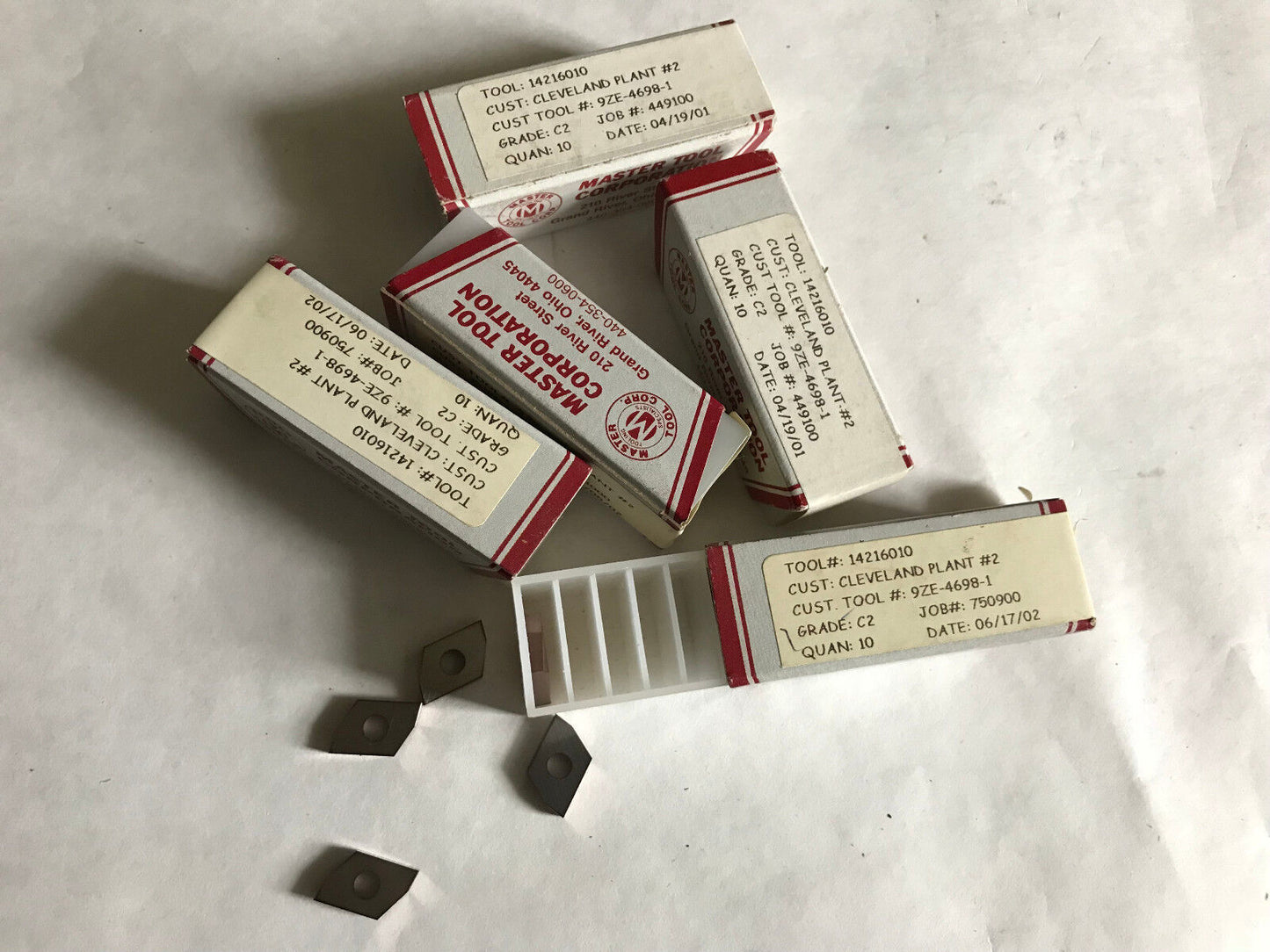Lot 50 Master Tool 14216010 Carbide Cutting Insert 9Ze-4698-1 Grade C2 751000,Ah