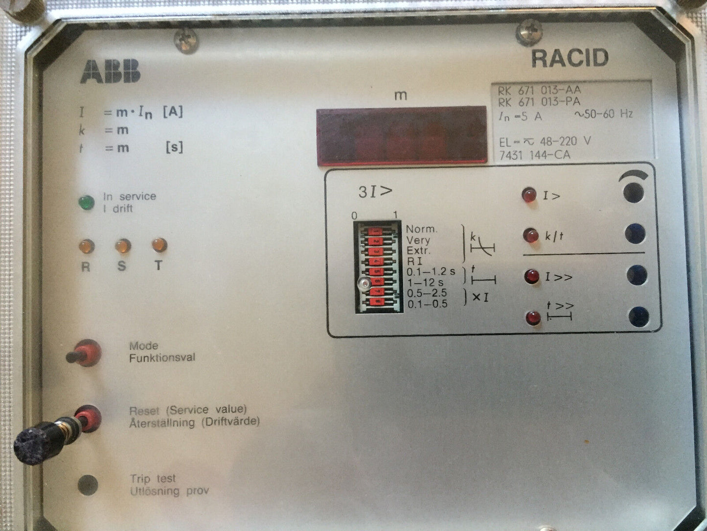 Abb Rk 671013Aa,Abb Racid Rk 671 013-Pa Overcurrent Protection,L31674,S1:1-8,Bx