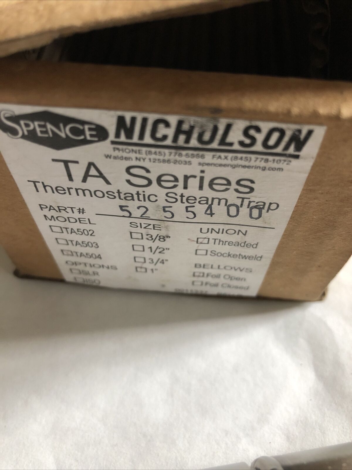 New 1” Nicholson Ta504 1” Npt B10 Steam Trap Valve,Bm