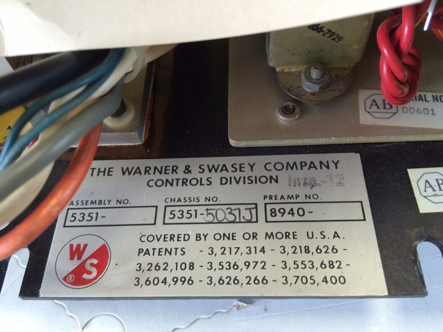 Warner & Swasey 5351-5037J Dc Servo Drive,8940-775H,8940-856E,8940-6675,Cu