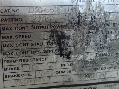 Allen Bradley 1326Ab-C2e 11 A7 Ac Servo Motor,1326Ab-C2e-L007,1326Ab-C2e-L 7,By