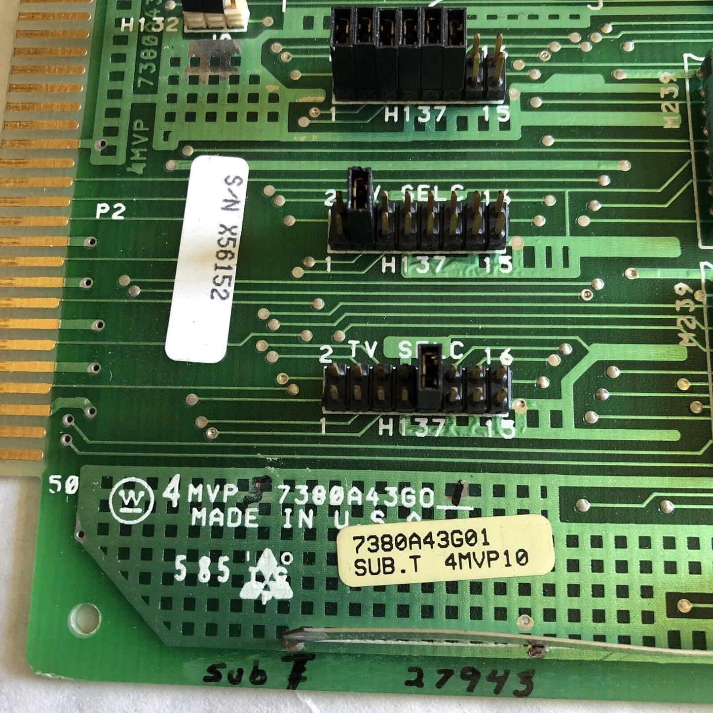 Westinghouse 7380A43g01,4Mvp 7380A43g0 Pc Board Mvp 24Vdc,4Mvp 7380A43,Tf