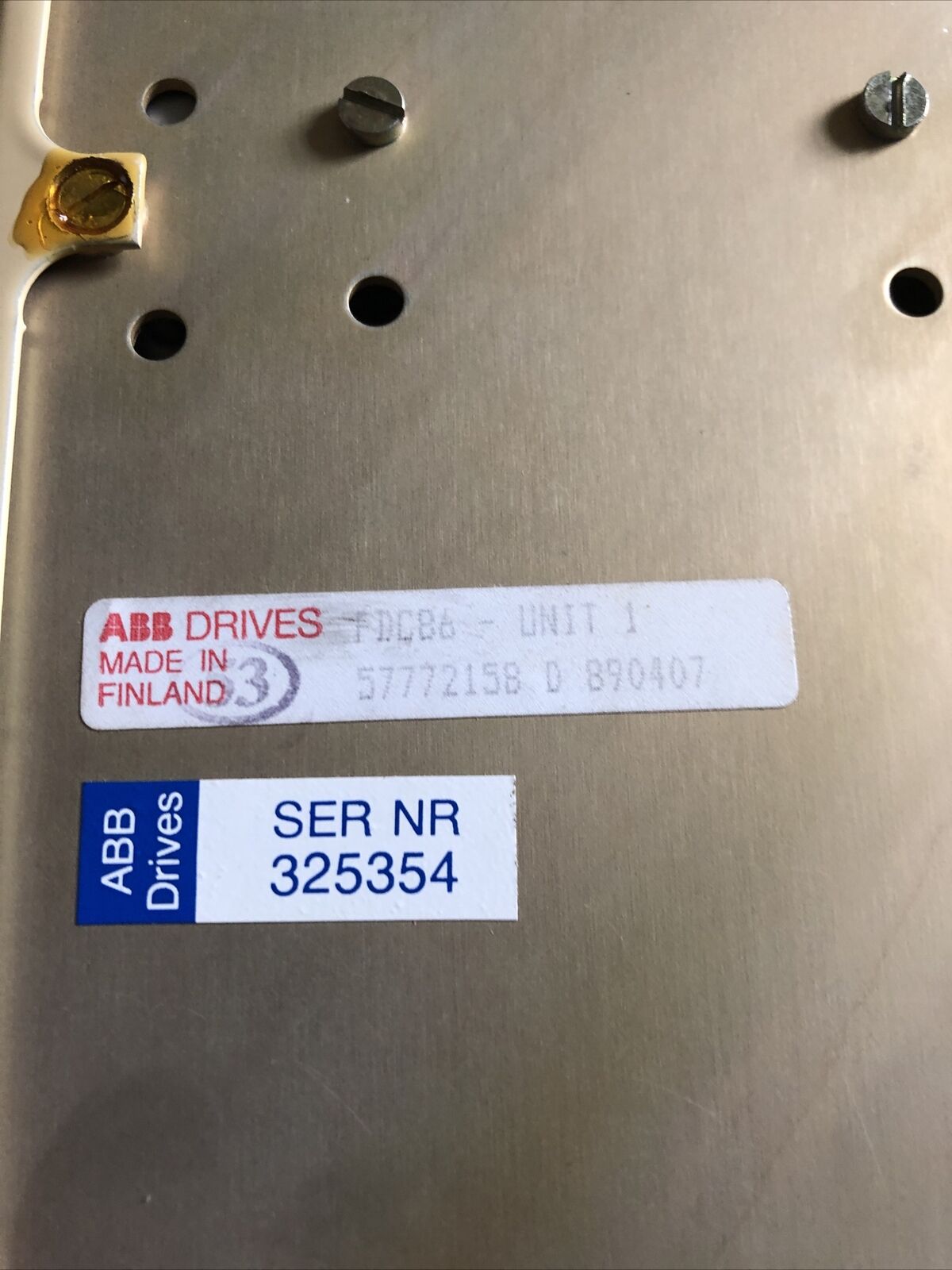 Abb Fdc86-Unit-1,57772158 D 890407 Disk Drive Fdc86-Unit-1 57772158,Ea