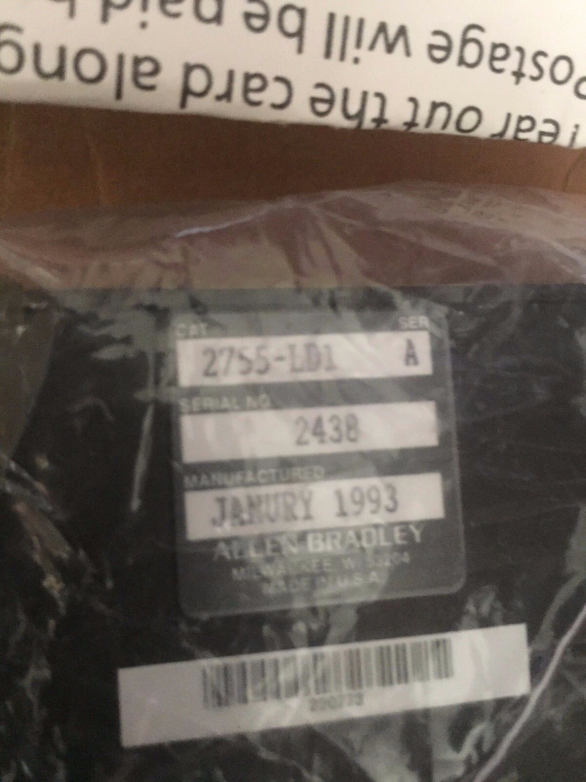New Allen-Bradley 2755-Ld1 Ser A Fixed Mount Bar Code Scanner,A-B 2755-Ldi,Bg