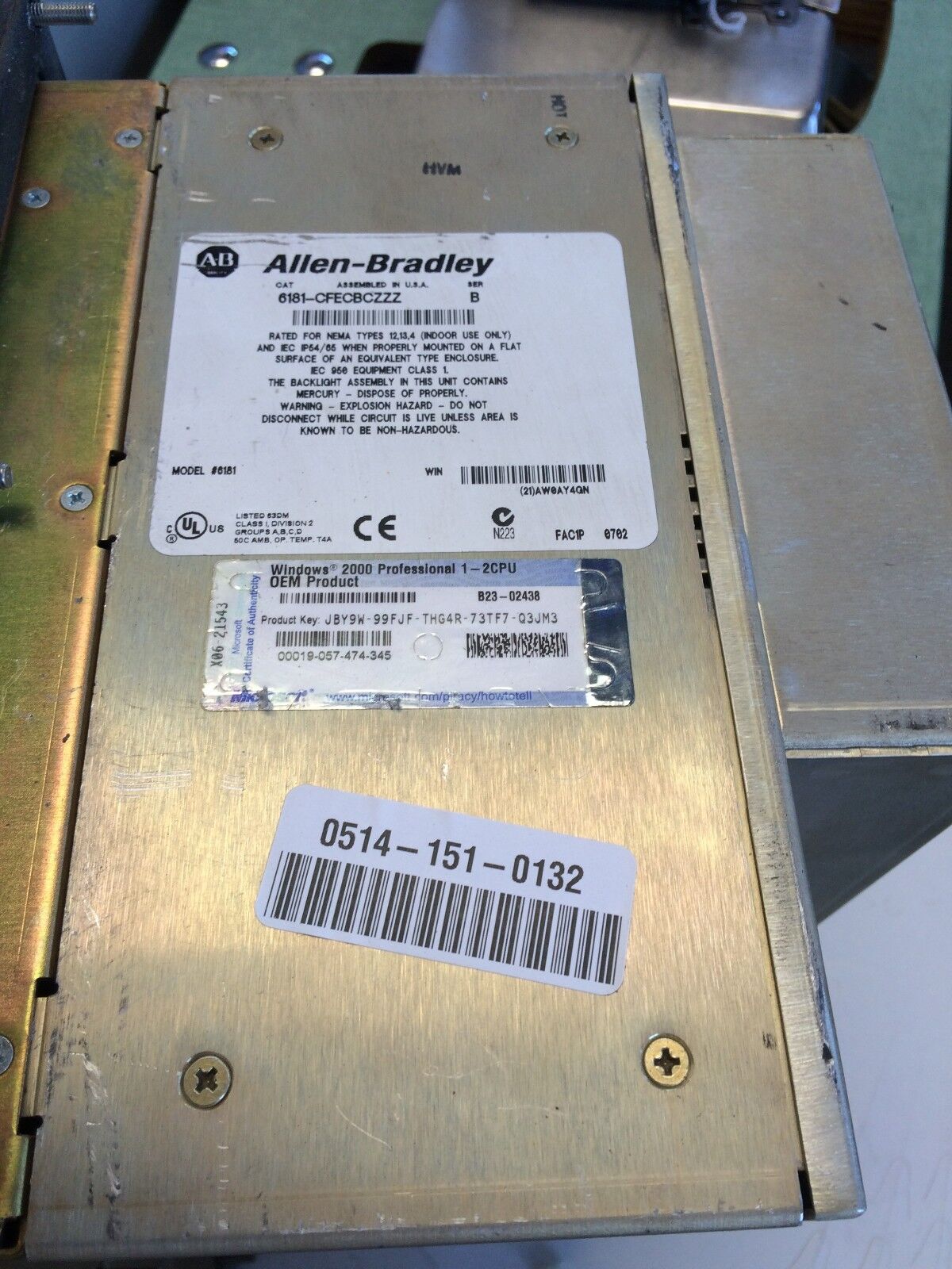 Allen Bradley 6181-Cfecbczzz Industrial Computer, 100-240 Vac,Bv