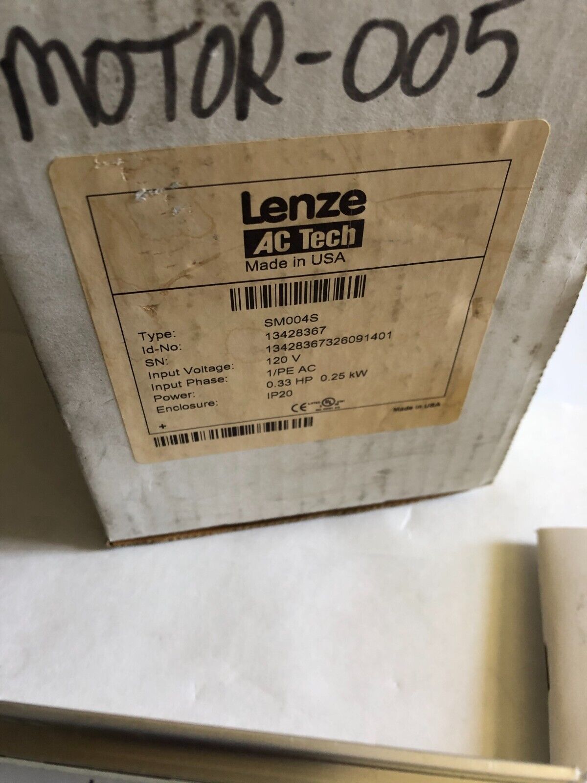 New Lenze Ac Tech Sm004s 13428367 Ac Drive. 0.33Hp 0.25Kw,Bj