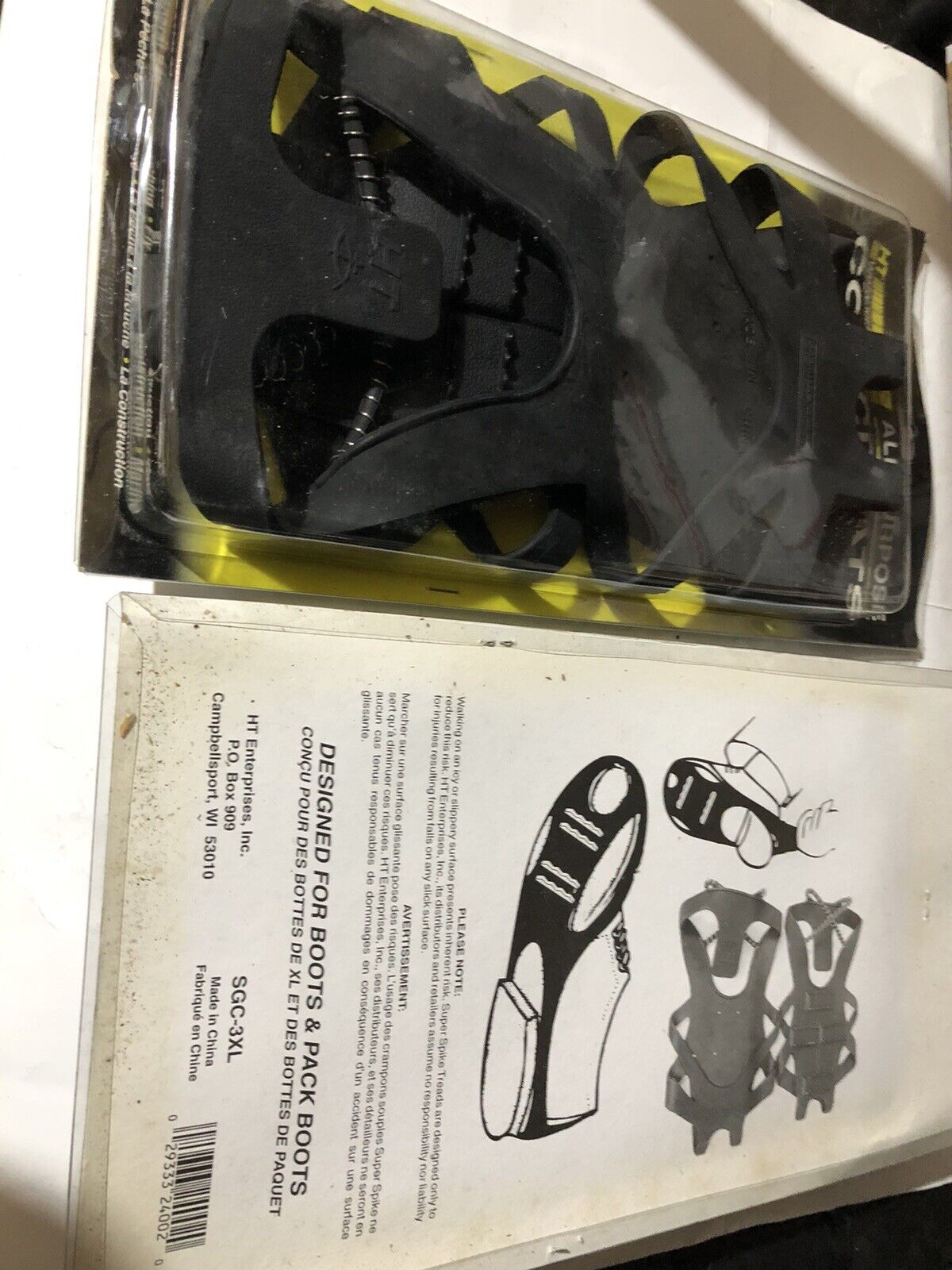 New 1 Pair Ht Sgc-3Xl All-Purpose Slip-On Coil Cleats, Sizes 12 & Up,To