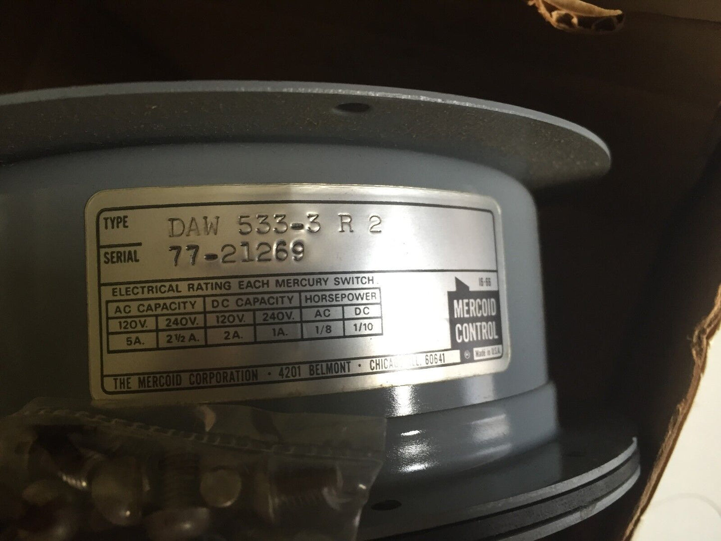 Mercoid,Dwyer Daw 533-3 R 2 Pressure Switch 0-30” Psig Spst Brass Daw333rg2,Cw