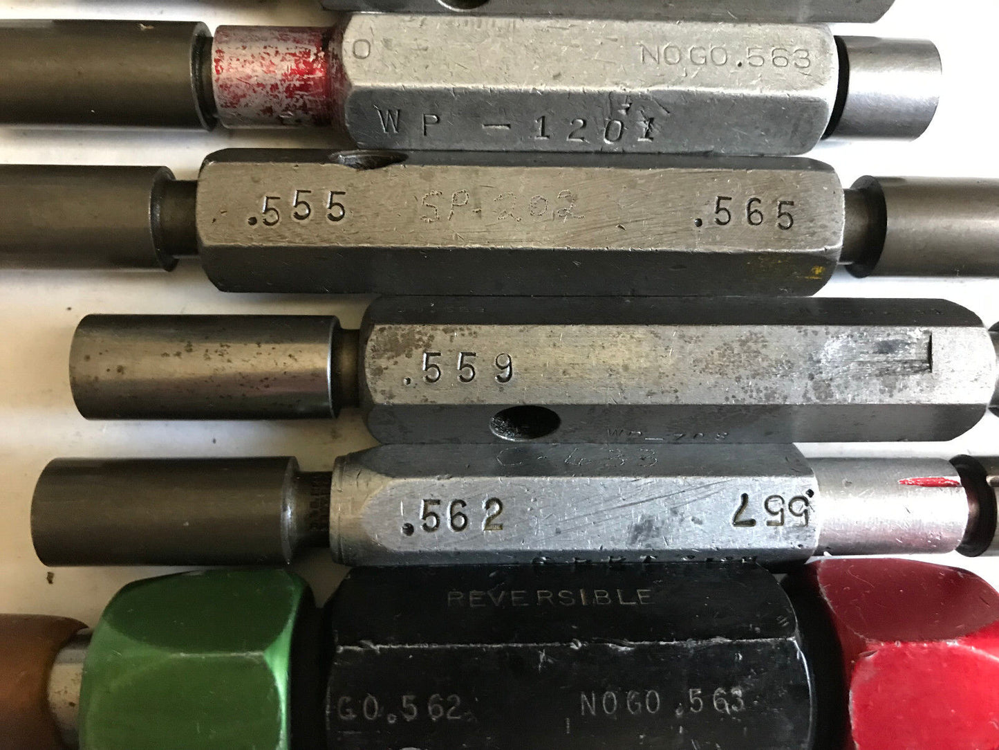 Lot The Pipe Machinery Go No Go Plug Gage .553,.557,.565,.562,.557,.555,.570,Et