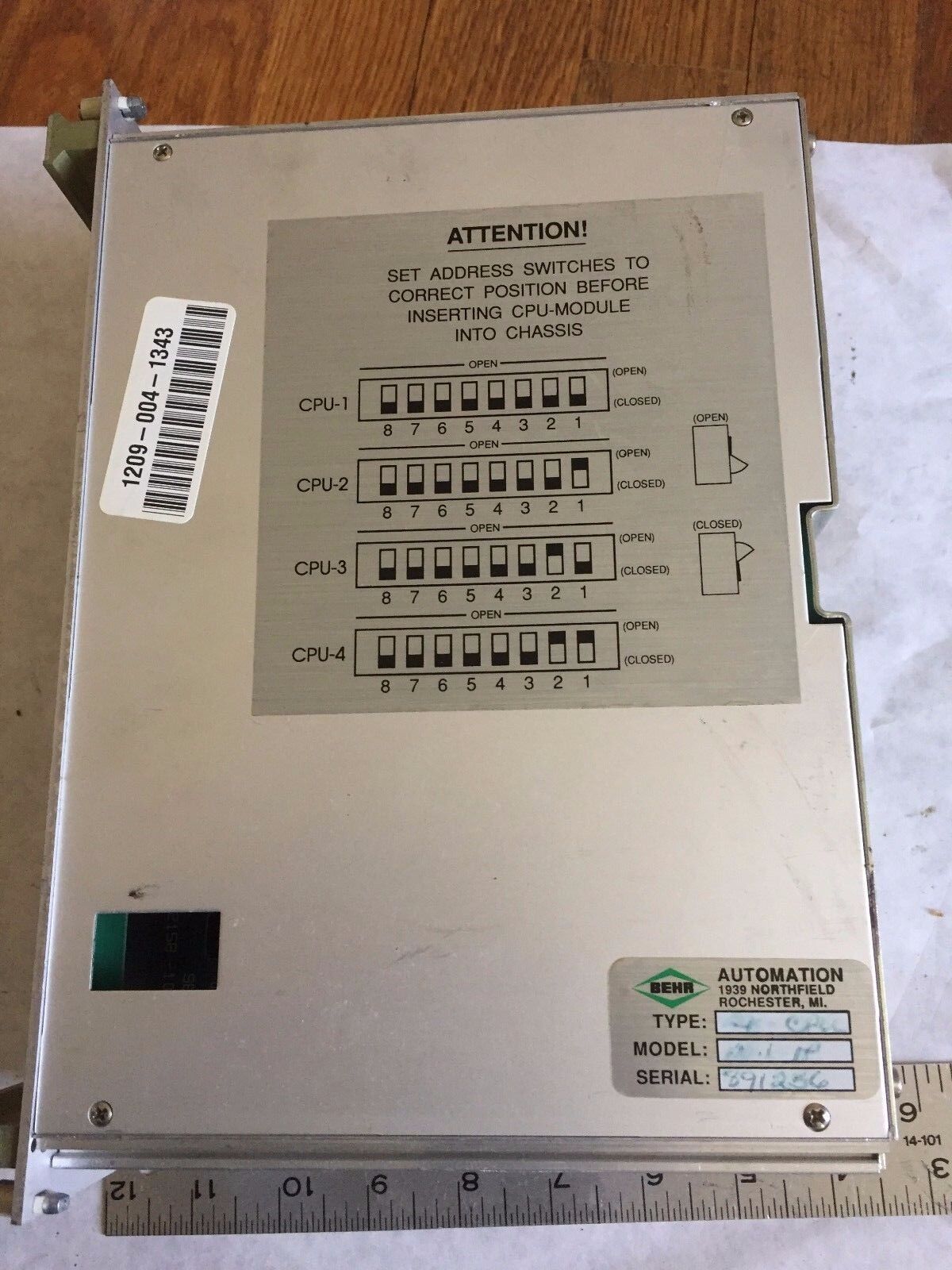 Behr 2K Cpu Module  Type 4-Cpu W.1 Ip W I Ip W.1 H,Fd