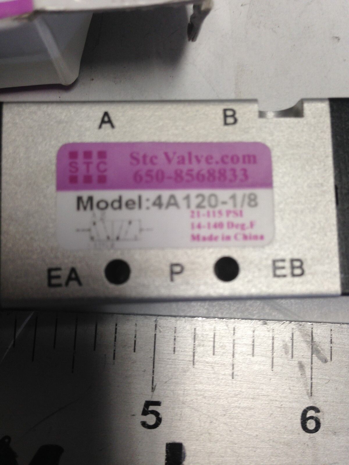 New Stc 4A 120-1/8 Pneumatic Solenoid Valve, 4A, 20Vac,1/8"-Npt,21-115-Psi,Fe