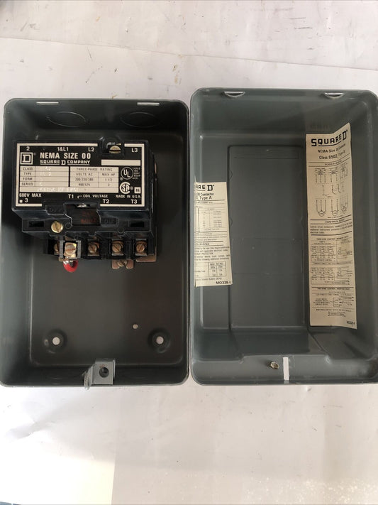 New Square D Nema Size 00 Ag2 Starter 8502 Ag2,24V Coil,8502 Ag2,1 1/2Hp,Fl