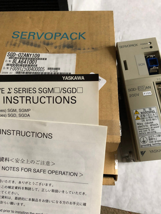 New Yaskawa Sgd-02Any109: Servo Drive. Output=0-230Vmax,Sgd-02An 200V Y109,Al