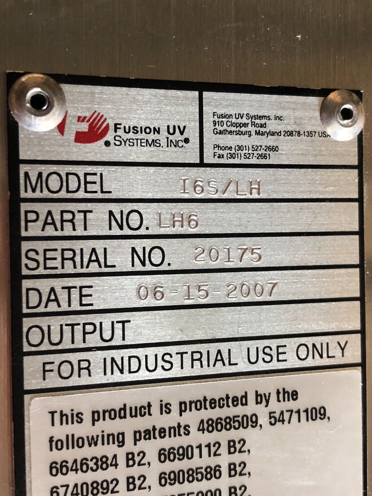 New Fusion Uv Systems I6s/Lh Light Hammer 6 Uv Irradiator.Lh6, Fusion I65/Lh ,Ch