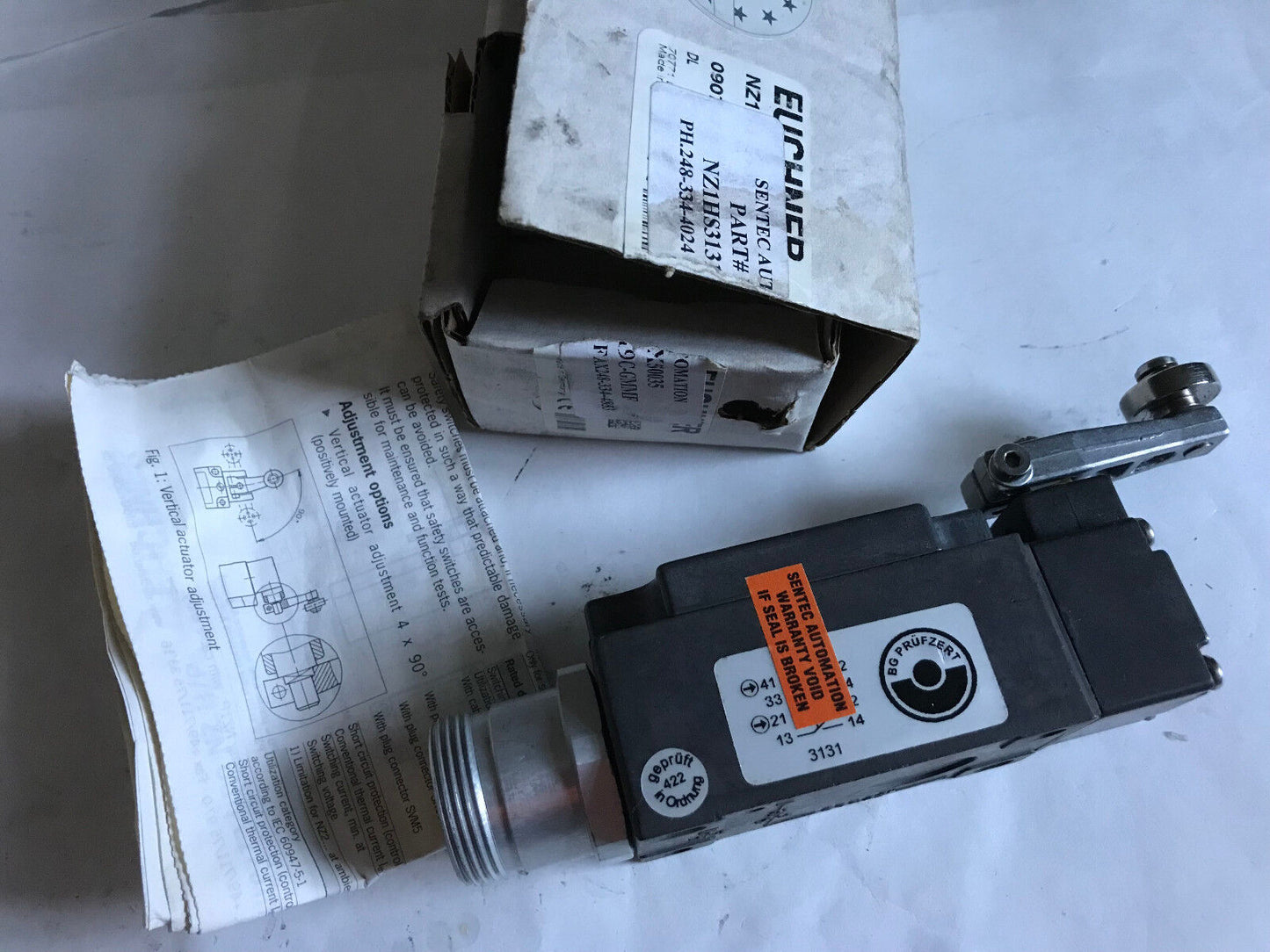 New Euchner X50035 Limit Switch P/N  X50035 Nz1hs31319c,Et