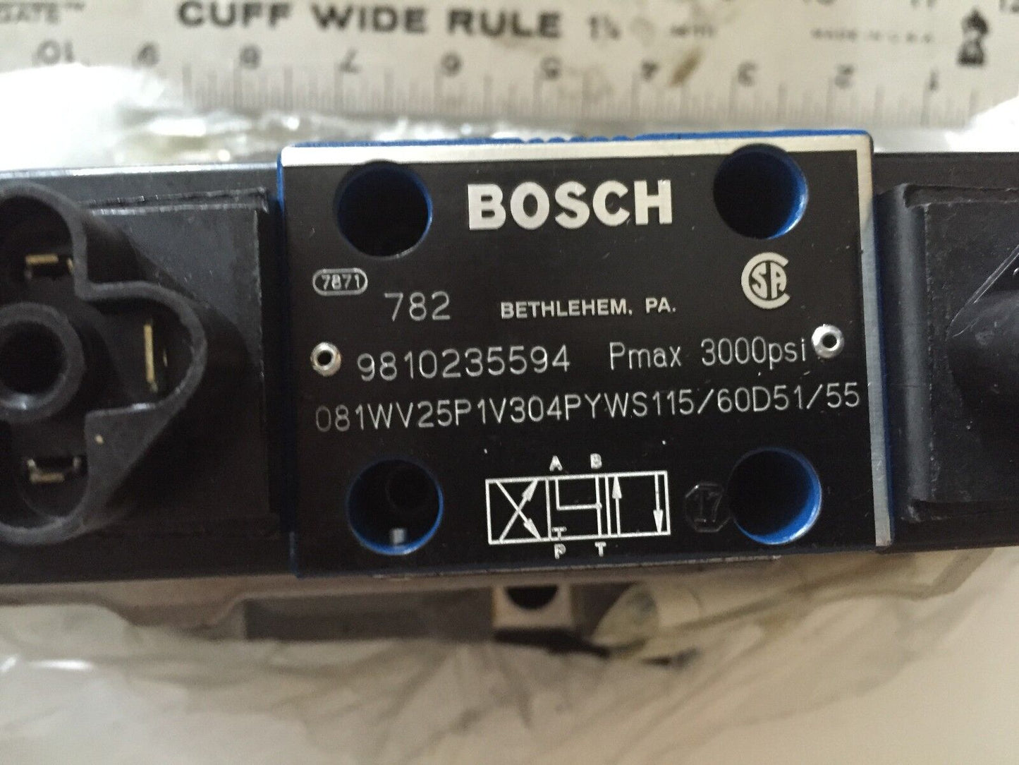 Rexroth Bosch 9810235594,081Wv25p1v304pyws115/60D51/55 Hydraulic Valve,3000,Dd