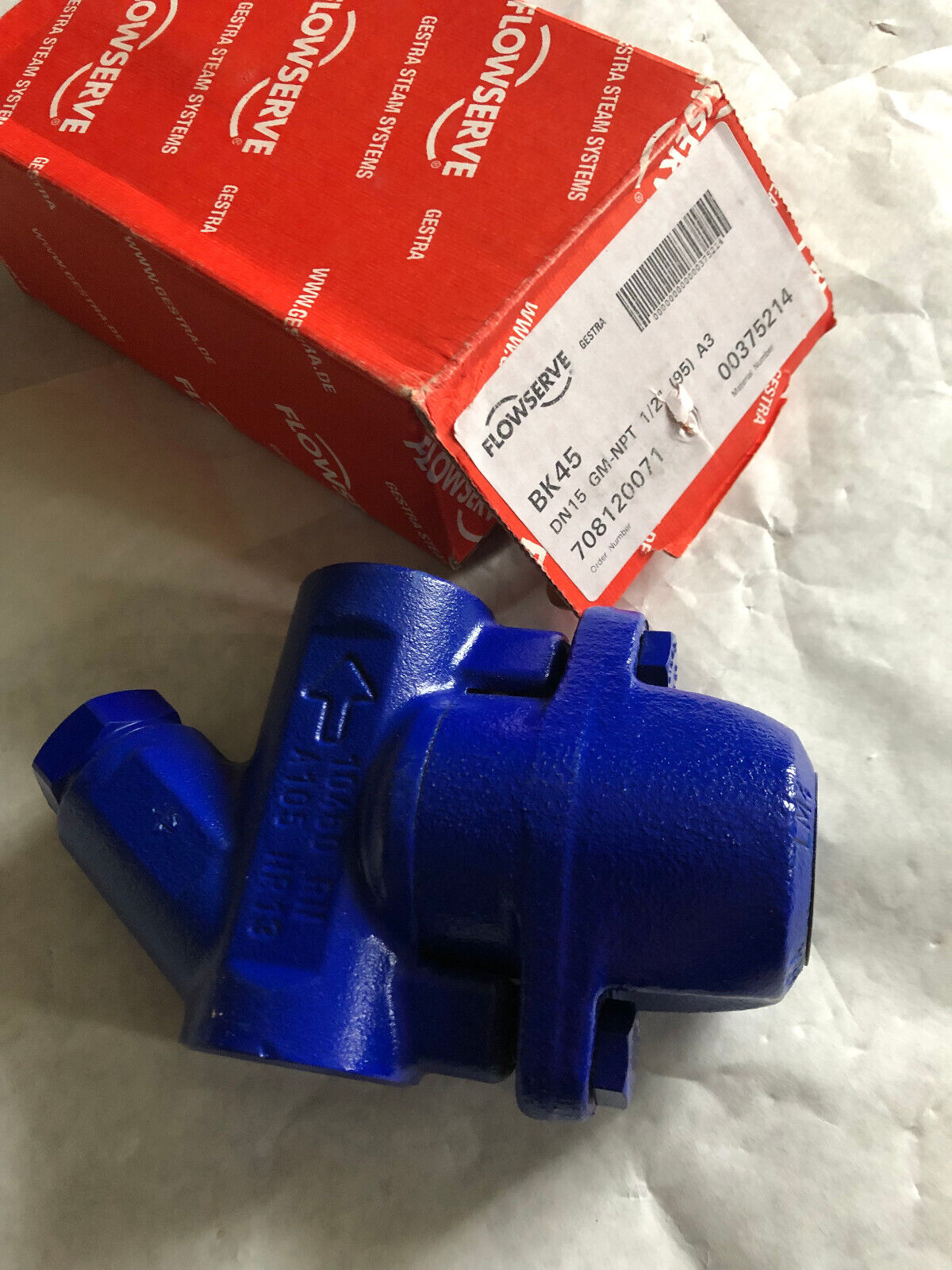 1/2" Flowserve Bk 45 Dn 15 1/2" Pn40 Fip,10460 Thermostatic Steam Trap,Gestra,Ay