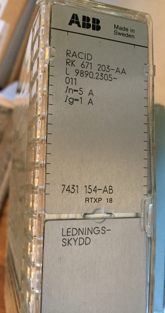 Abb Rk 671 003-Aa,Abb Racid Rk 671203Aa,Rk671003pb Overcurrent Protection,Bw