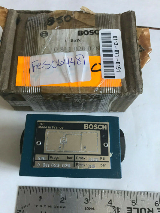 New Bosch 0 811 020 028 Hydraulic Sandwich Plate Valve 4500Psi,918 France,Sd