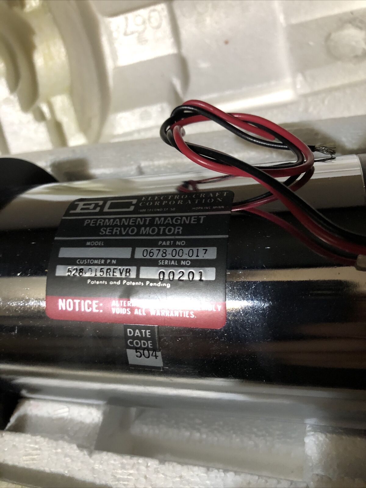 New Electro Craft 528-015Revb Permanent Magnet Servo Motor 0678-00-017 Ec,Bw,Bp