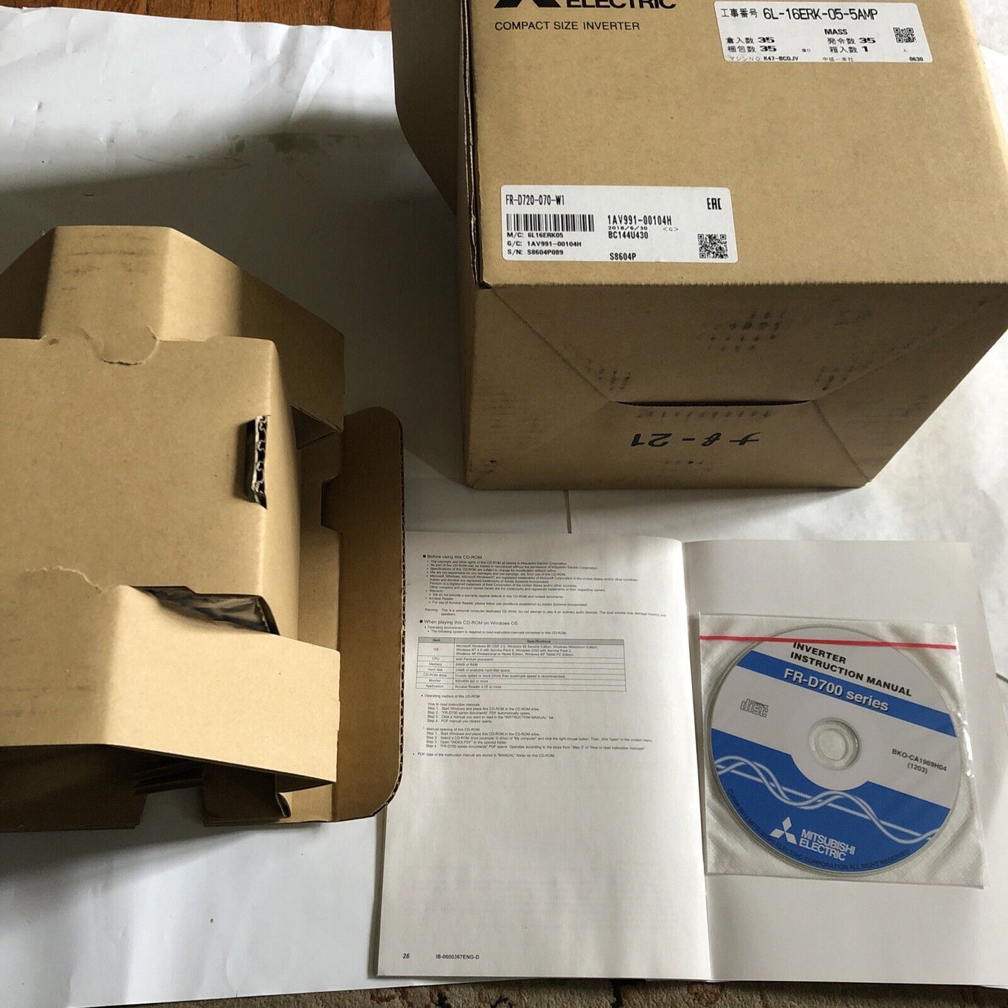 New Mitsubishi Electric Fr-D720-070-W1,Mitsubishi Electric Fr-D720-070-Wi,Ff