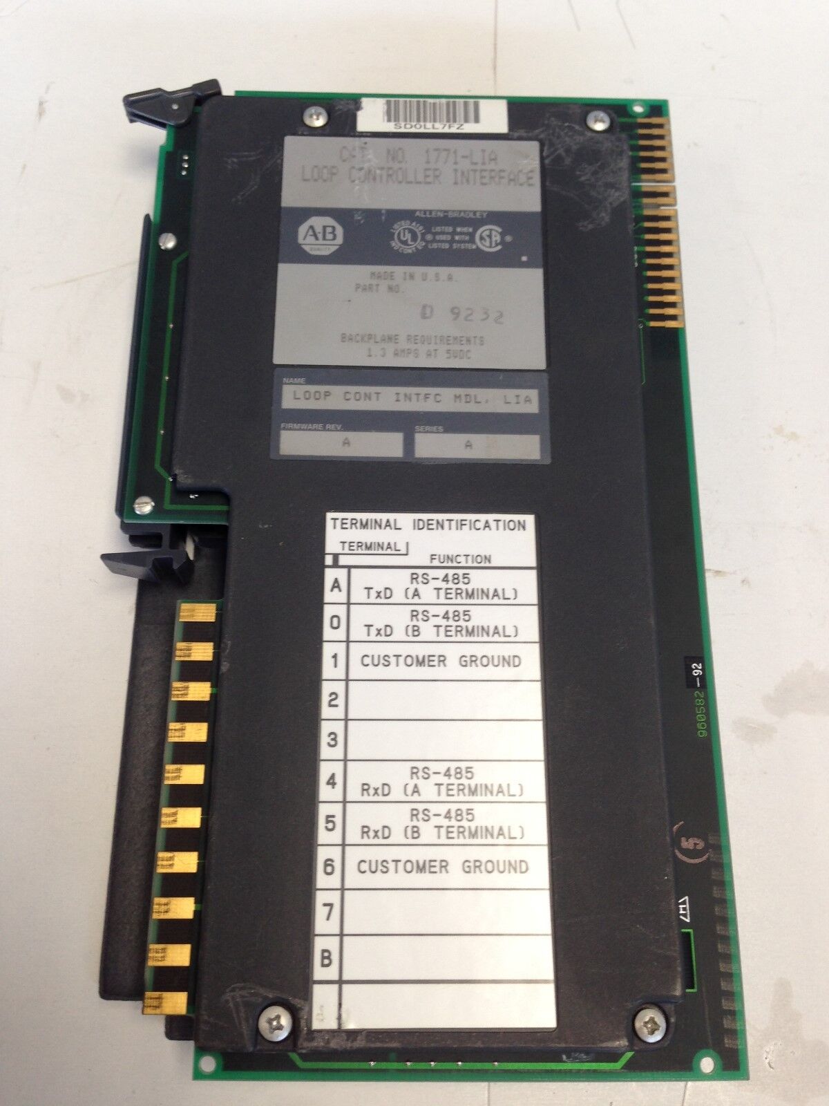 Allen Bradley 1771-Lia,A-B 1771-Lia ,Loop Controller Interface Module,Dh