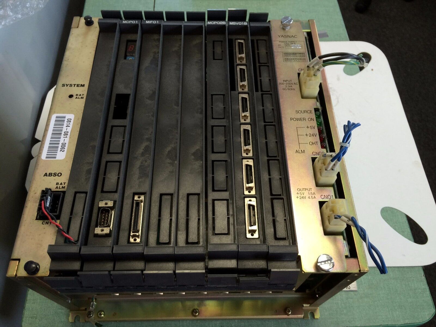 Yaskawa Jznc-Mrk12-1E,Cps-18Fb V7y 24093 Control,Mcp01,Mif01,Mcp02b,Msv01b,Tj