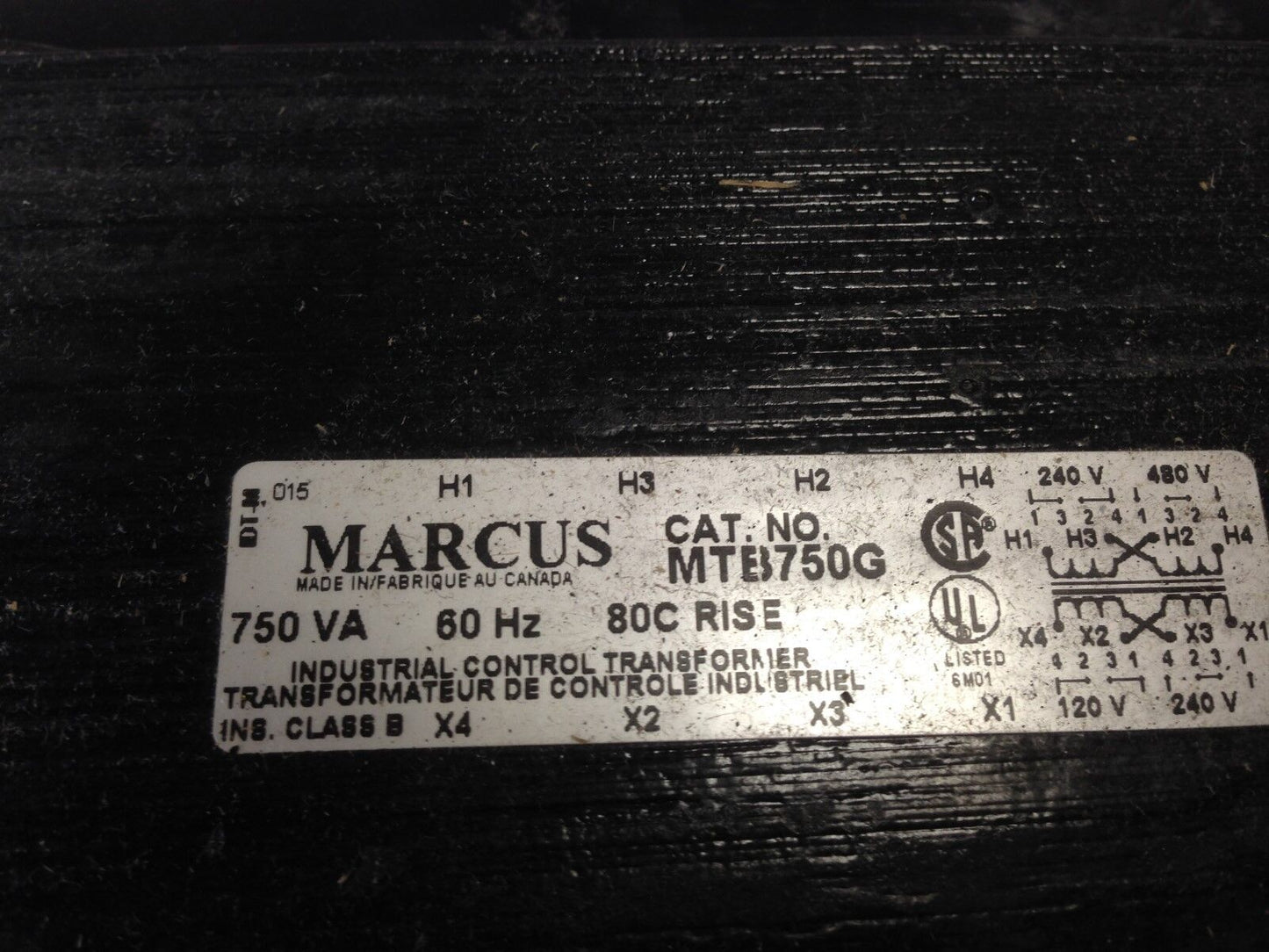 New Marcus Mtb750g  Transformer 750Va Pri 240/480V Sec 120/240,Tg