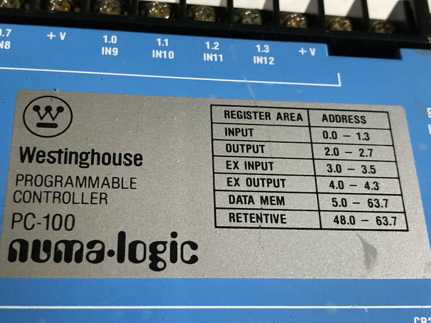 Westinghouse Pc-100-102 Programmable Controller,Pc-100 Numa-Logic,Sa