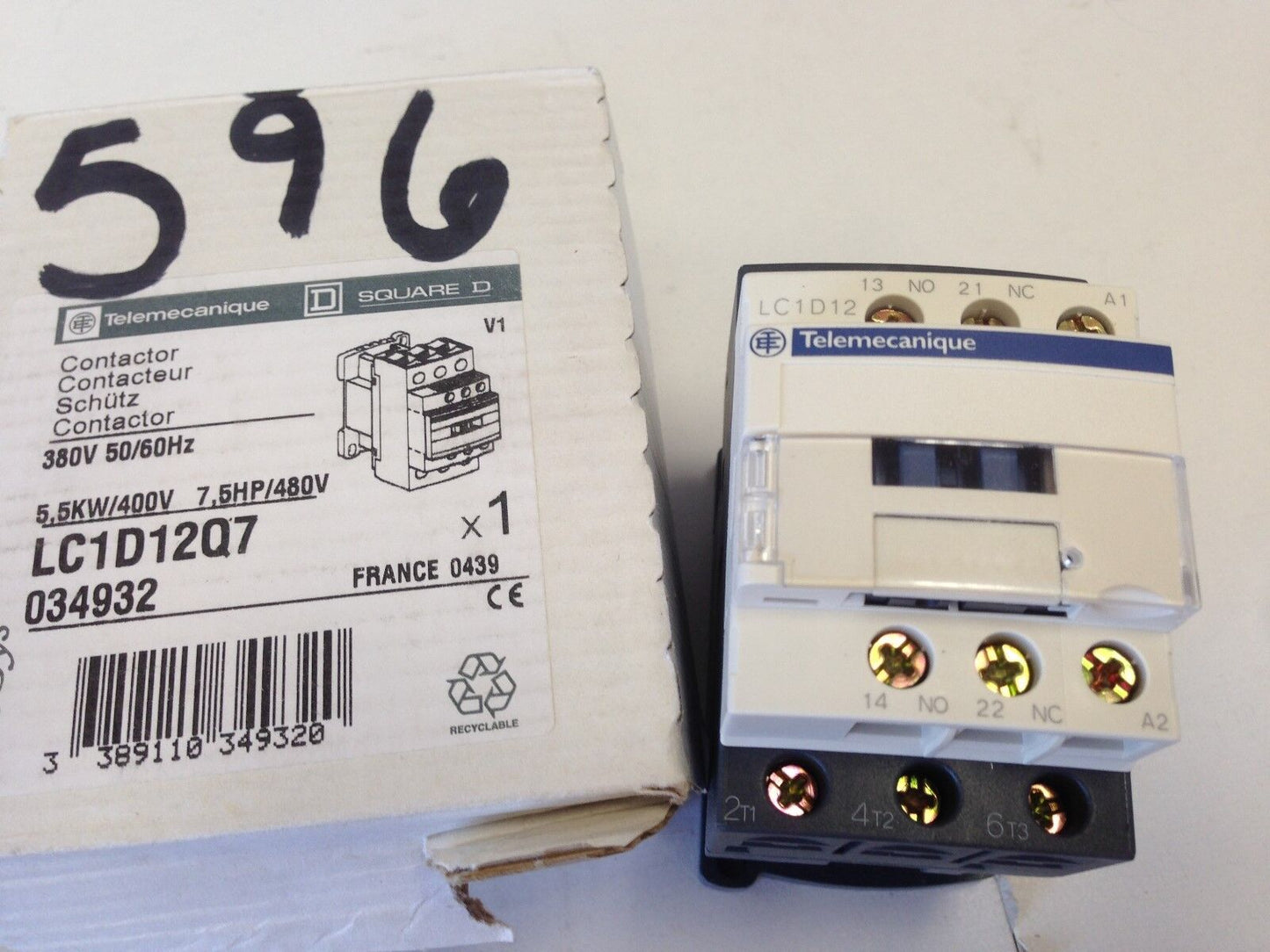 New Telemecanique Lc1-D12q7 Groupe Schneider Lc1d12 380V Q7 Contactor 600Vac,Sr