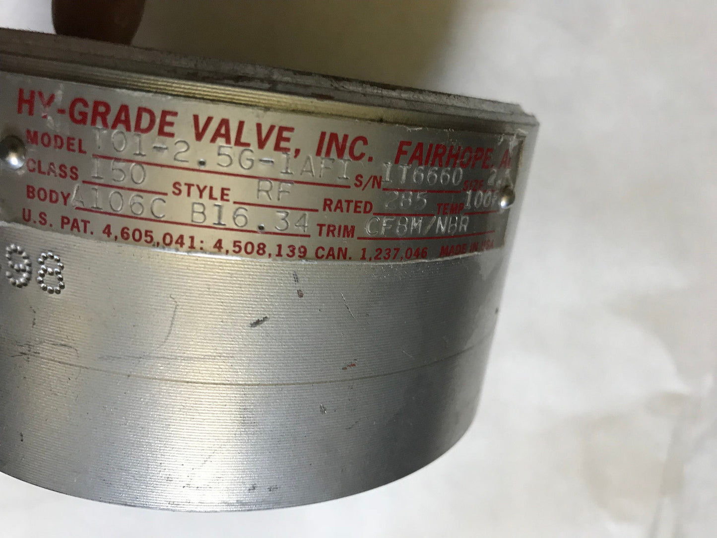 2 1/2" Hy-Grade T01-2.5G-1Afi Check Valve, It6660 150Rf A106c 21664,4605041,Ad