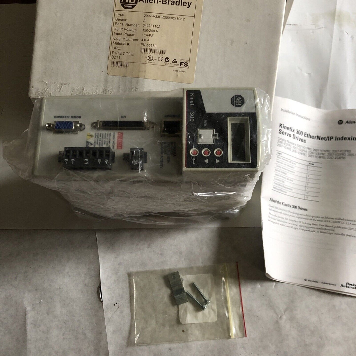 New Allen Bradley 2097-V33pr3 Ser Kinetix 300 Servo Drive,2097V33pr3,Ea