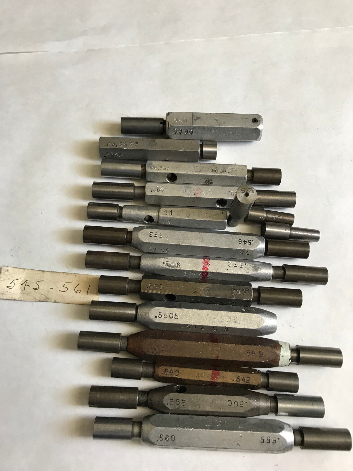 Lot 13 The Pipe Machinery Go No Go Plug Gage 550,.560,.555,.558,560,.545,.561,Et