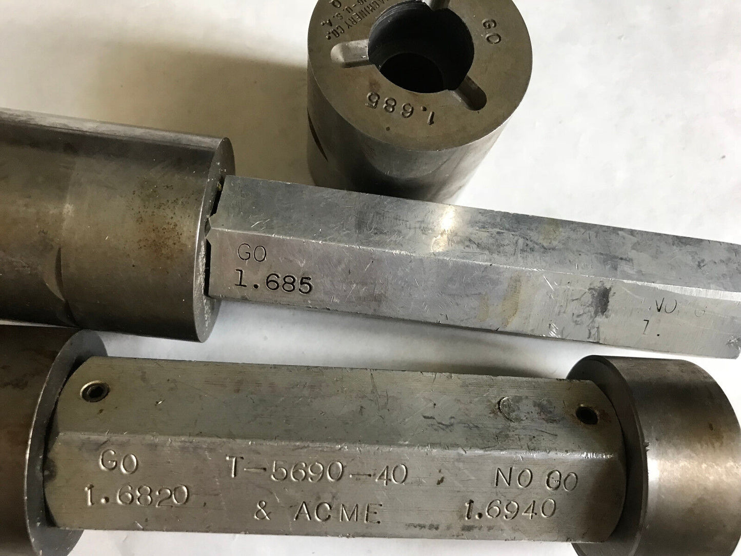 Lot The Pipe Machinery  Go No Go Plug Gage 1.6820 1.6940  1.685 1.685,Ad