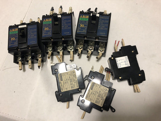 Lot 6 Mitsubishi Electric No-Fuse Breaker  Nf30-Cb,Cp-B,20Amp,30 Amp,41-14668,Ek