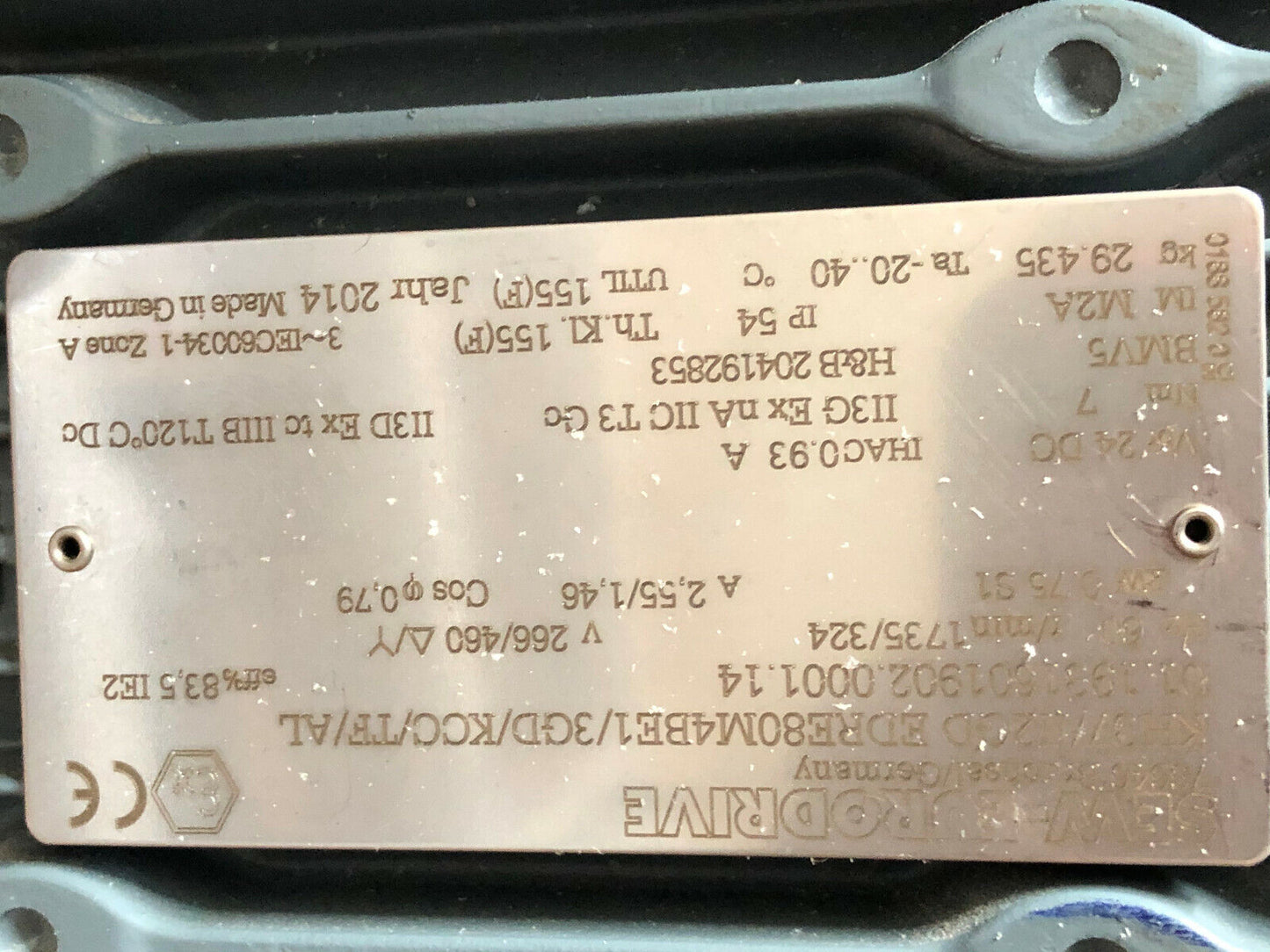 New Sew Eurodrive Kh37/Ii2gd Edre80m4be1/3Gd/Kcc/Tf/Al Ac Gearmotor, Kh37,Sj