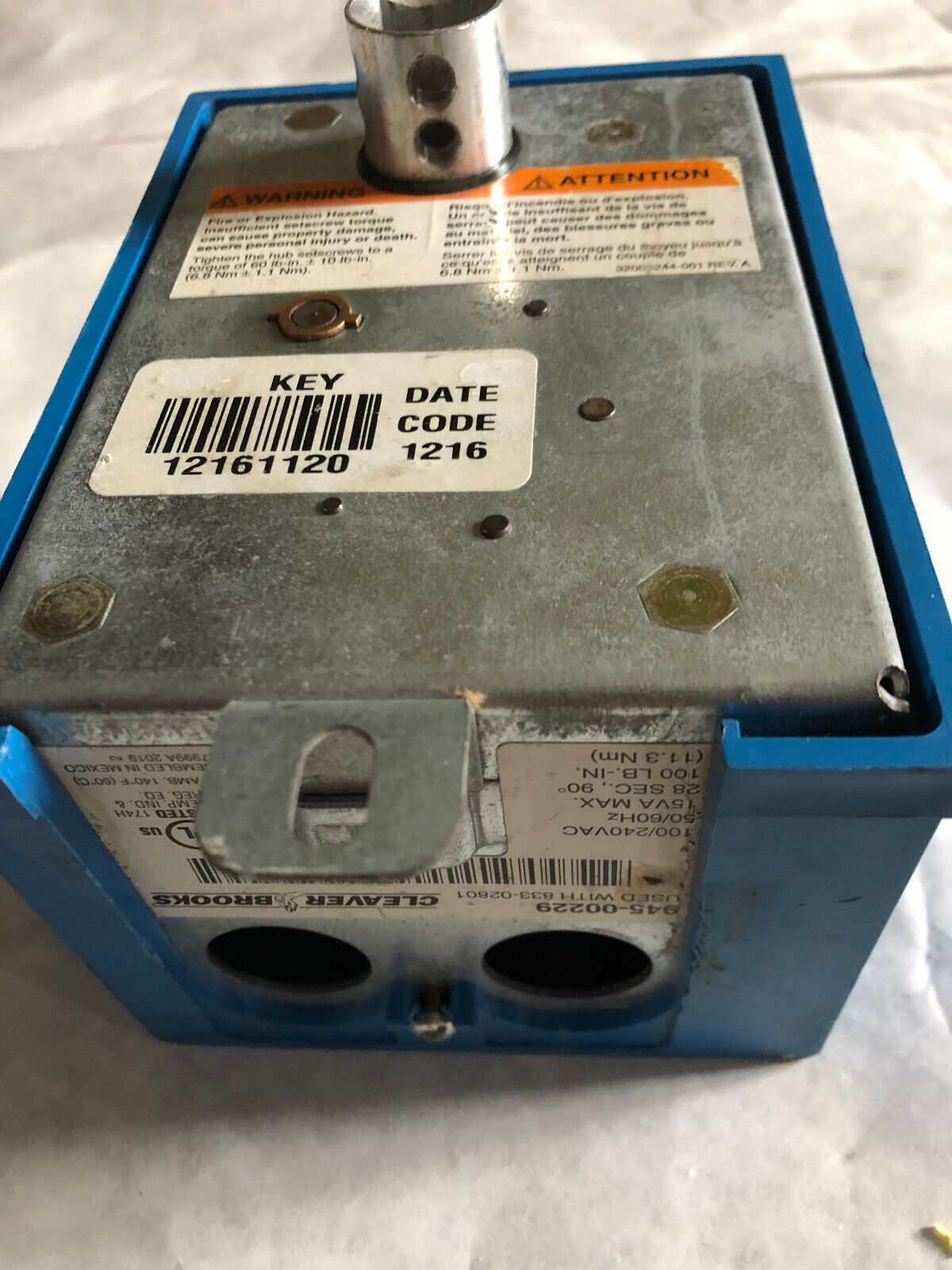 Cleaver Brooks 945-00229 Direct Coupled Rotary Actuator Same As Ml7999a2001,Am