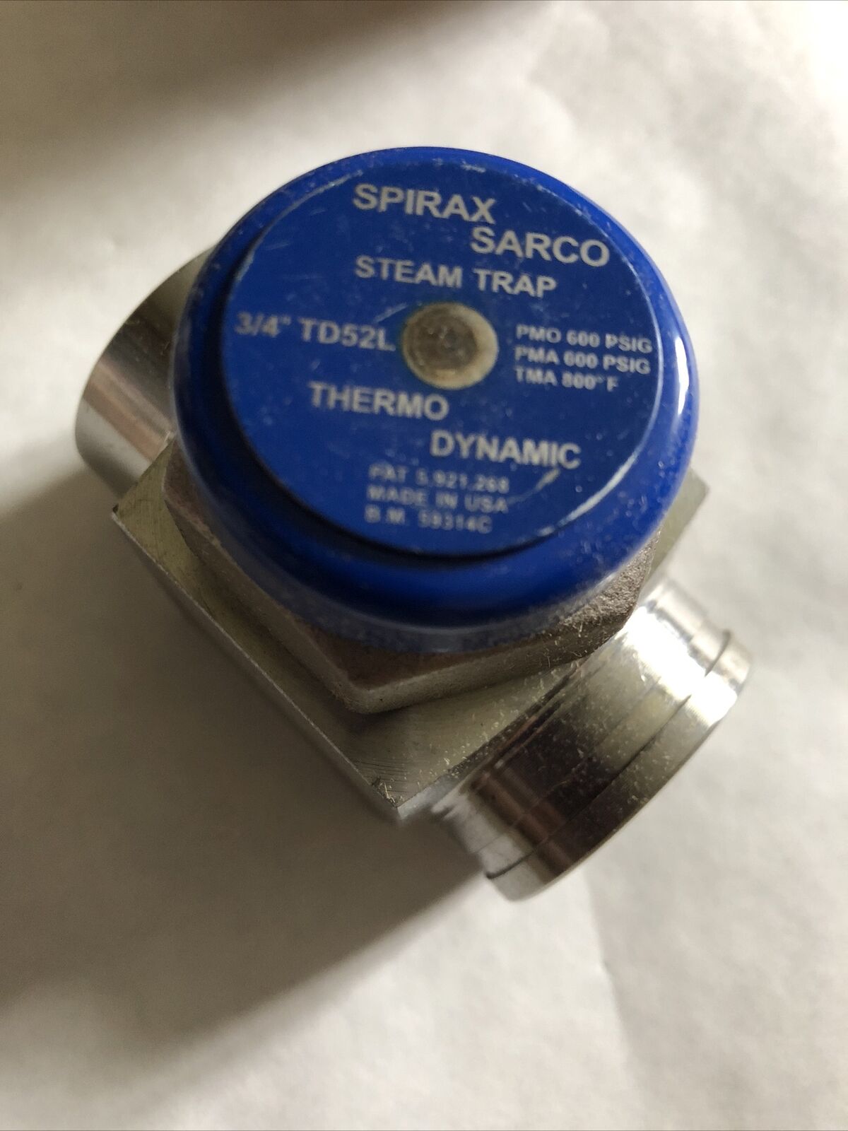 3/4" Npt Spirax Sarco Td52l,B.M. 59314C Cool-Blue Thermo-Dynamic Steam Trap,Bo